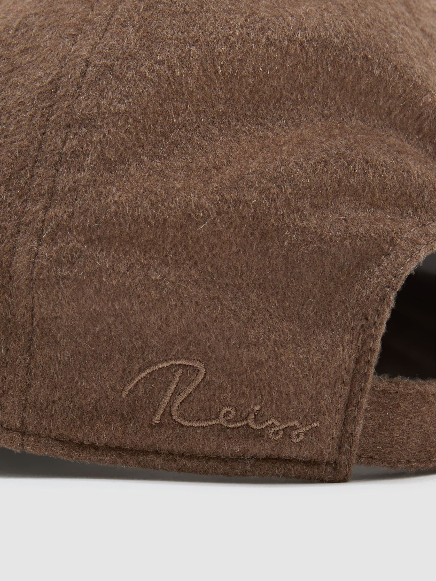 Casquette de baseball en laine et soie couleur taupe foncé - Image 4 de 5