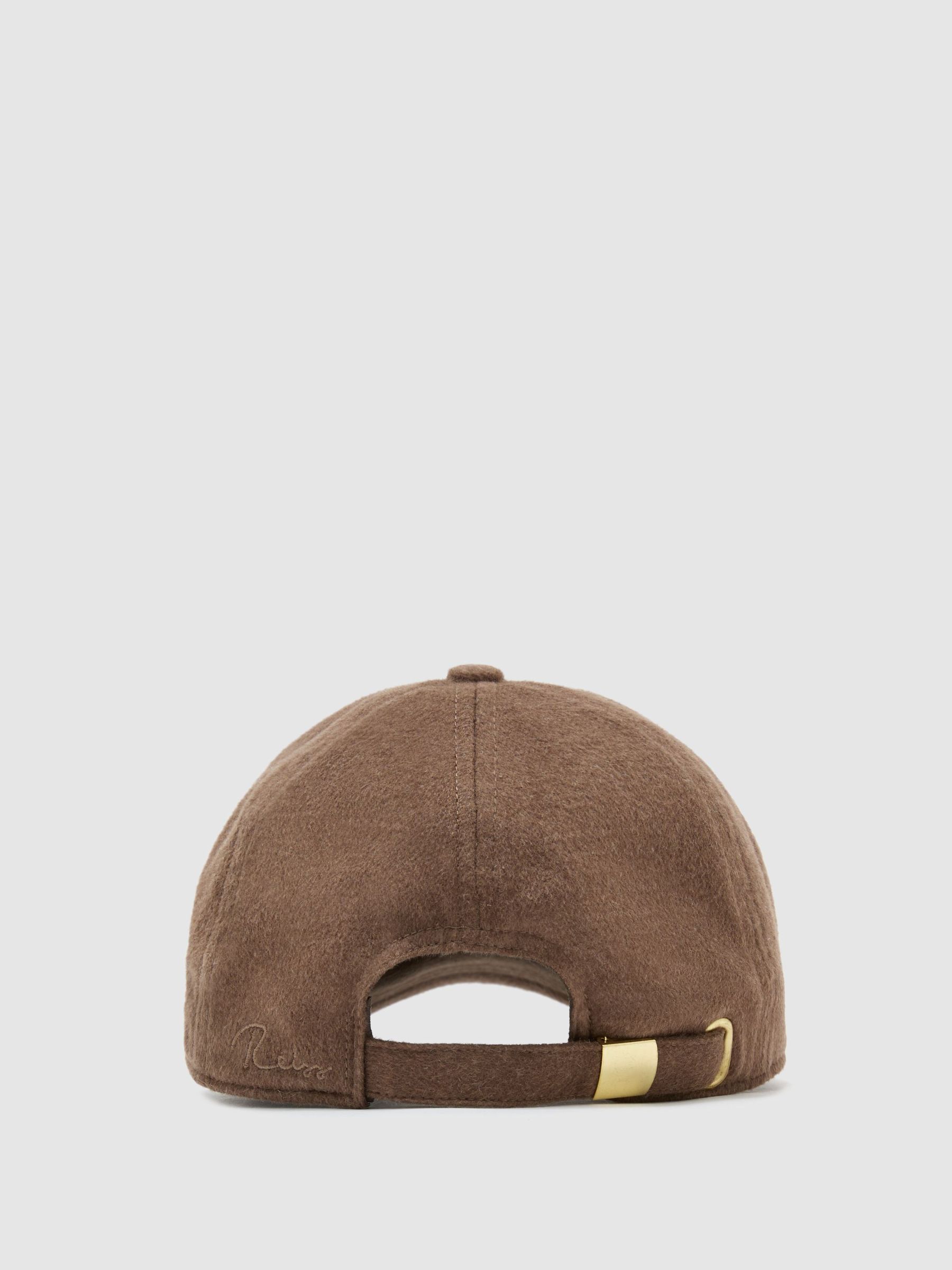 Casquette de baseball en laine et soie couleur taupe foncé - Image 5 de 5