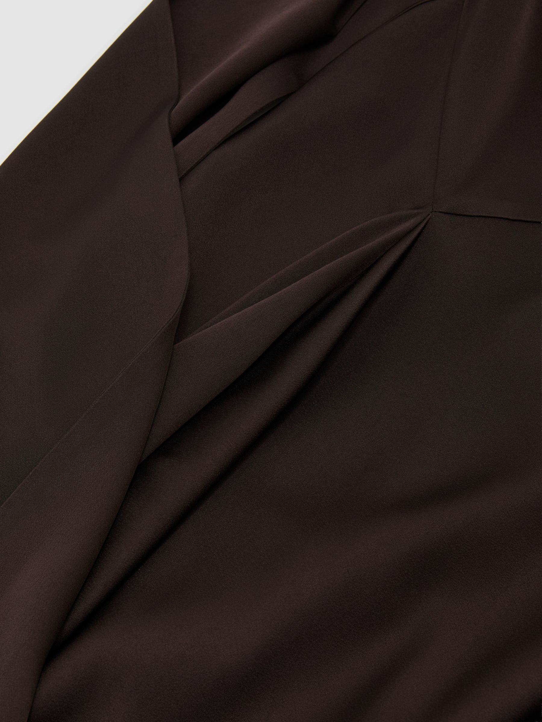 Satin Cape-Detail Maxi Dress in Grape Burgundy - Image 7 of 7