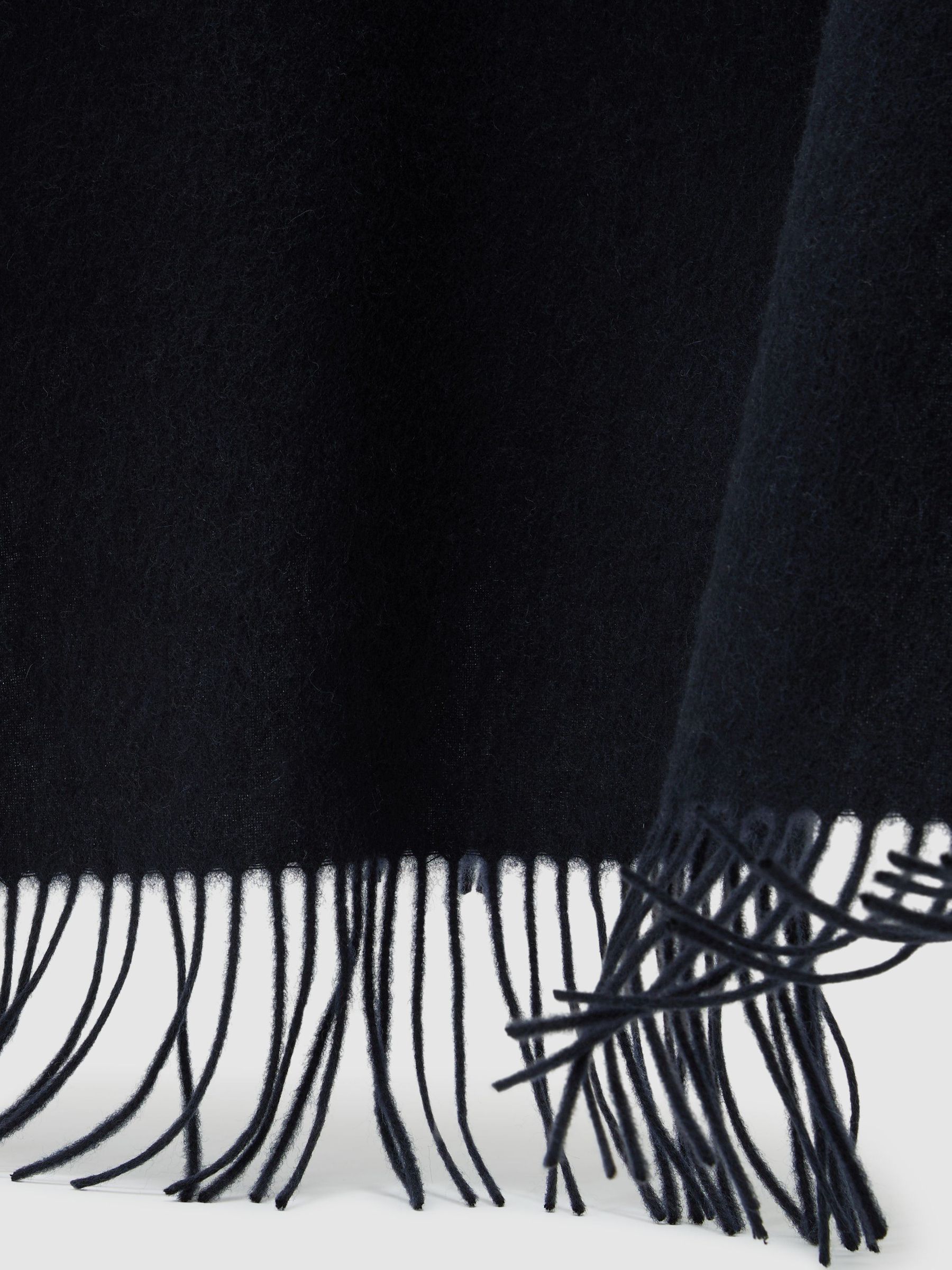Wool and Cashmere Scarf in Navy - Image 6 of 6