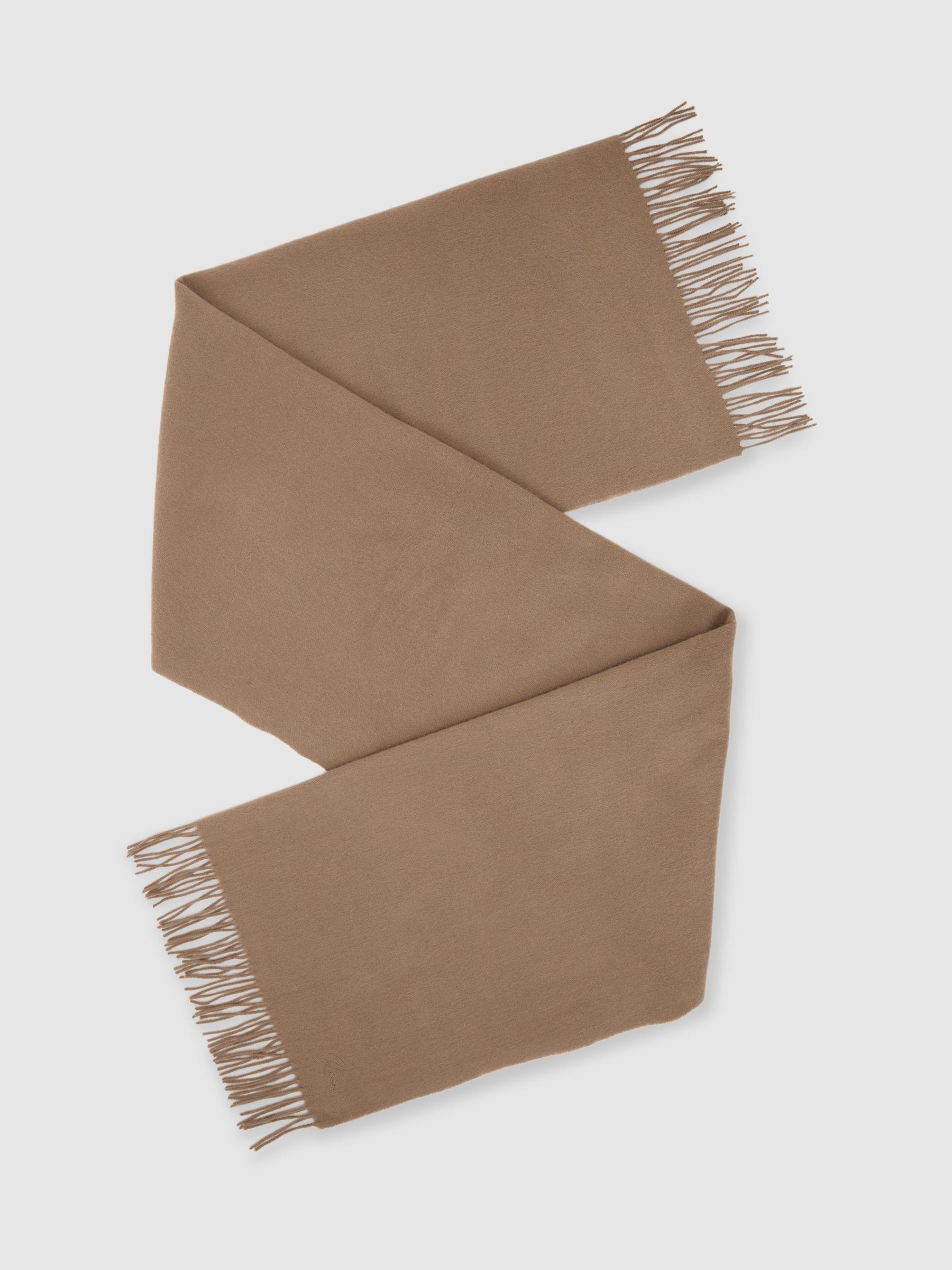 Wool and Cashmere Scarf in Camel - Image 2 of 5