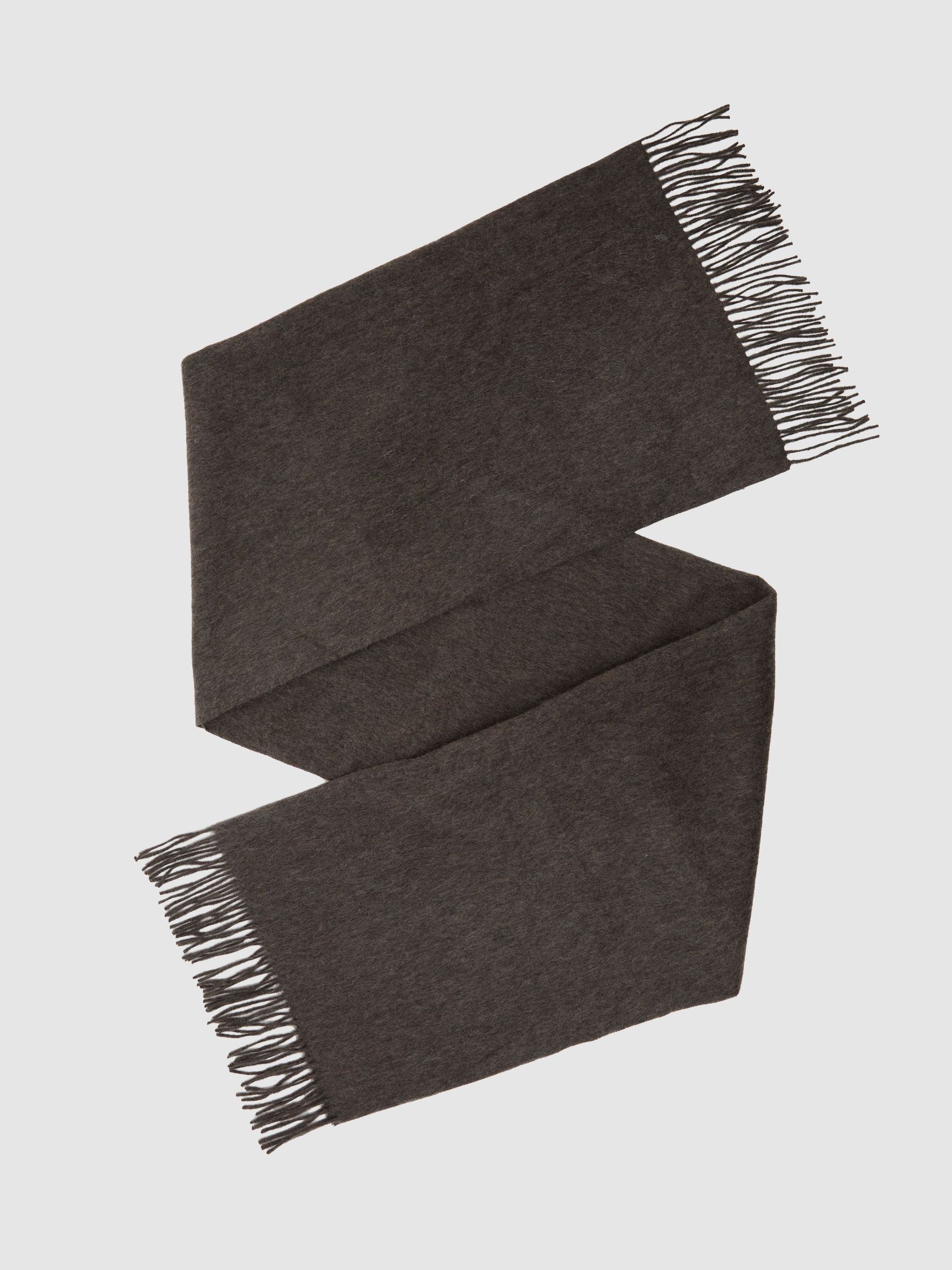 Wool and Cashmere Scarf in Mocha Brown - Image 3 of 5