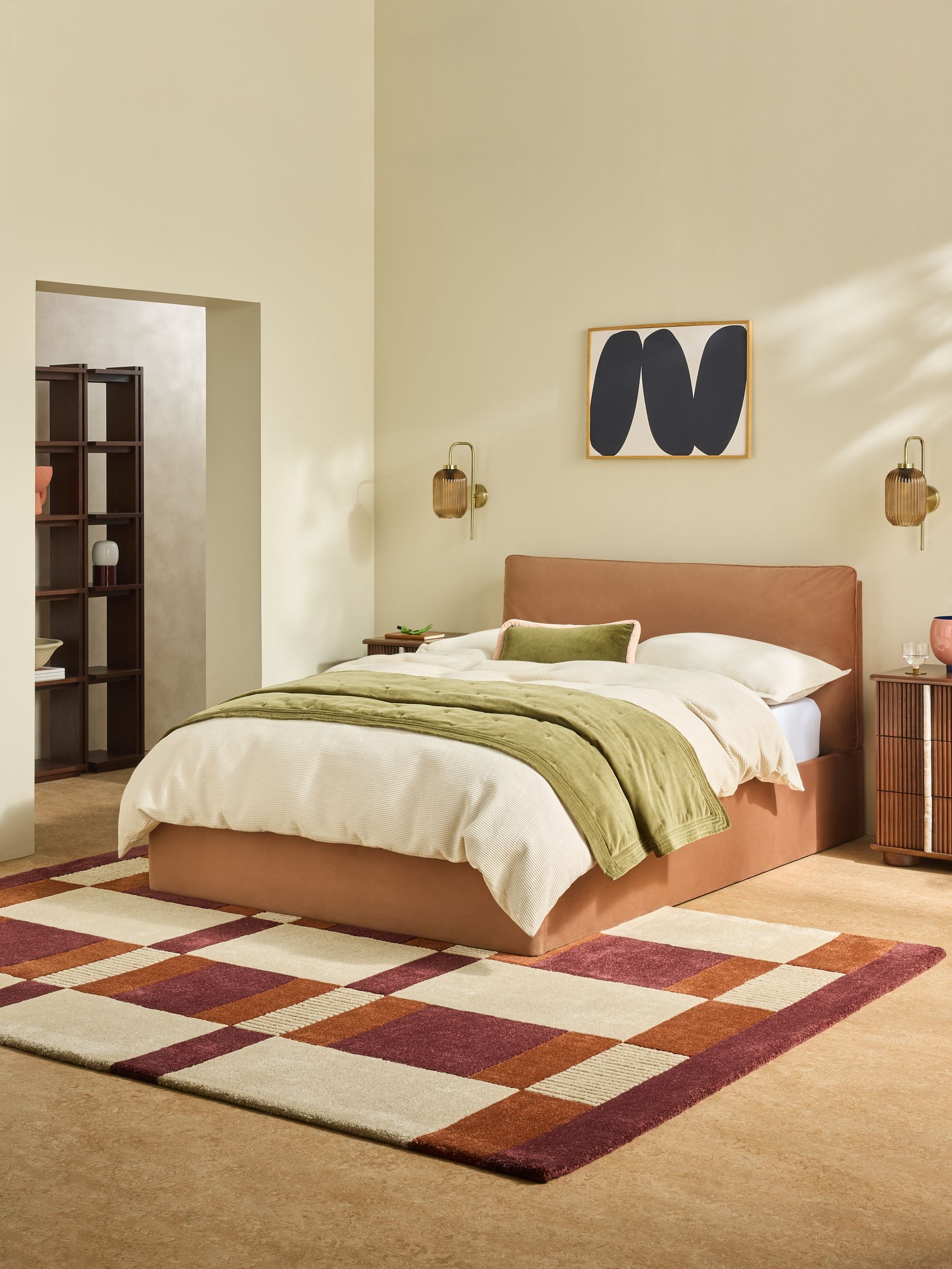 Harlow Ottoman Storage Bed in Fawn Truffle Natural Velvet - Image 1 of 6 Harlow Ottoman Storage Bed in Fawn Truffle Natural Velvet - Image 1 of 6