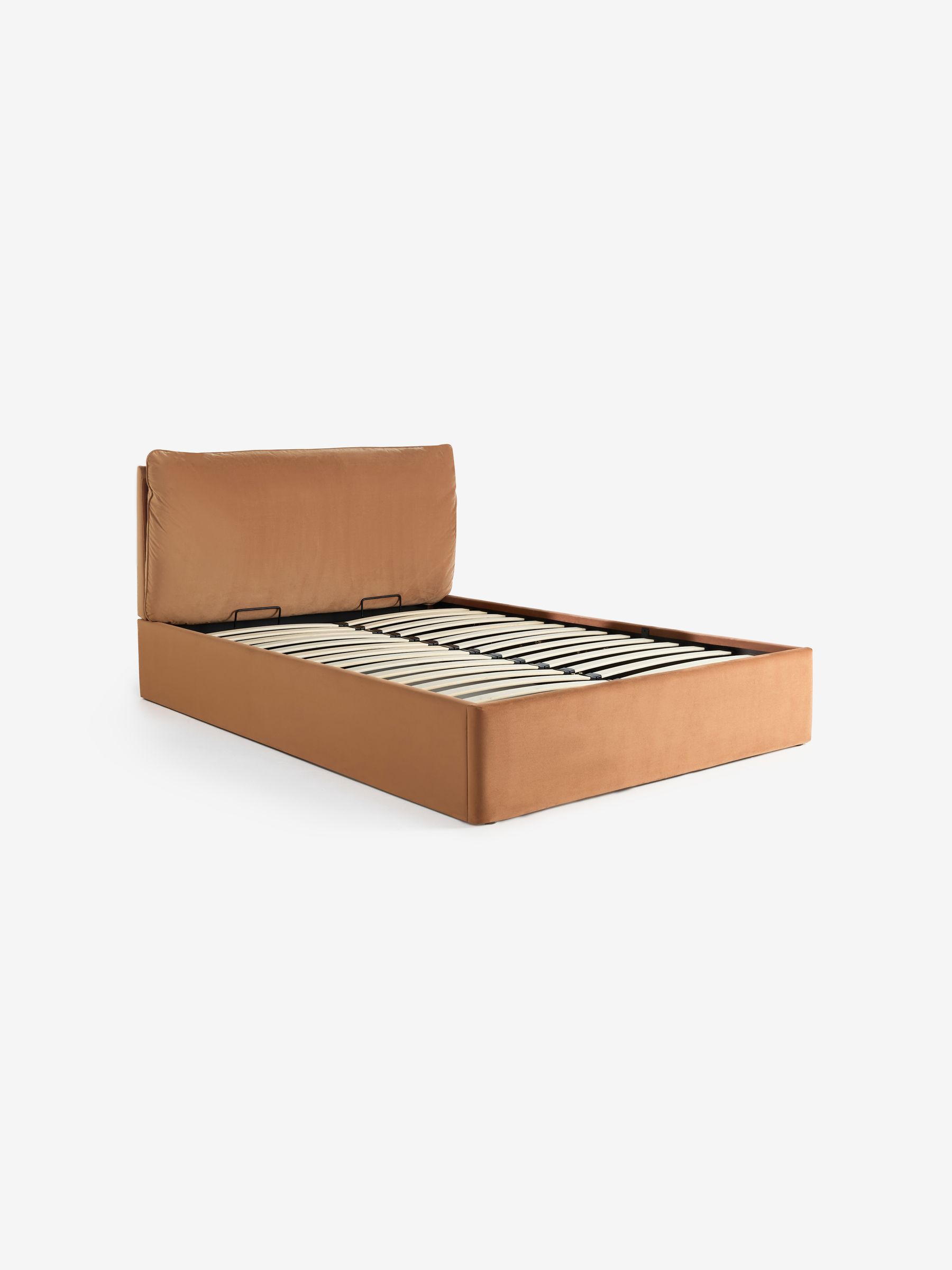 Harlow Ottoman Storage Bed in Fawn Truffle Natural Velvet - Image 4 of 6
