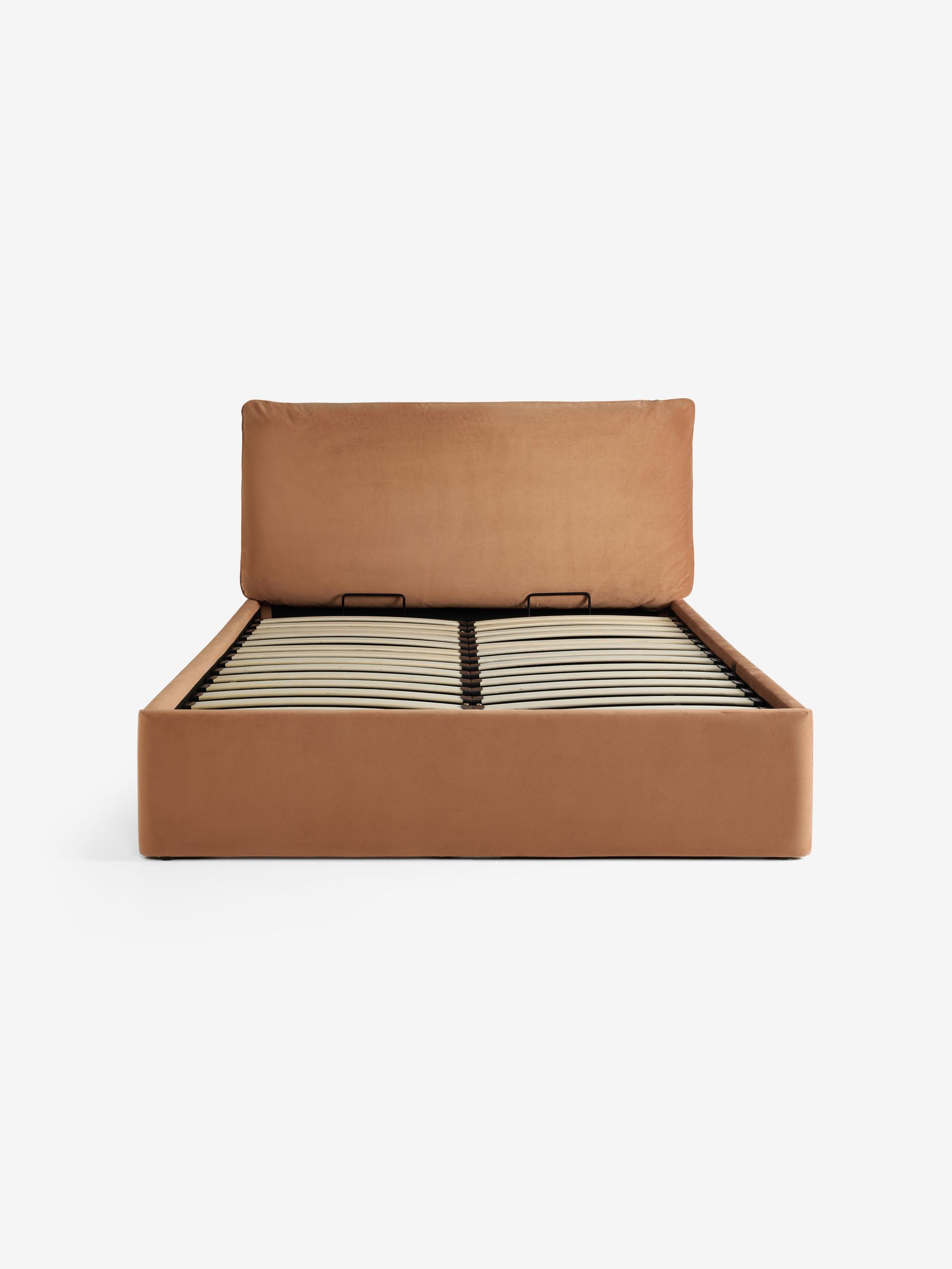 Harlow Ottoman Storage Bed in Fawn Truffle Natural Velvet - Image 5 of 6
