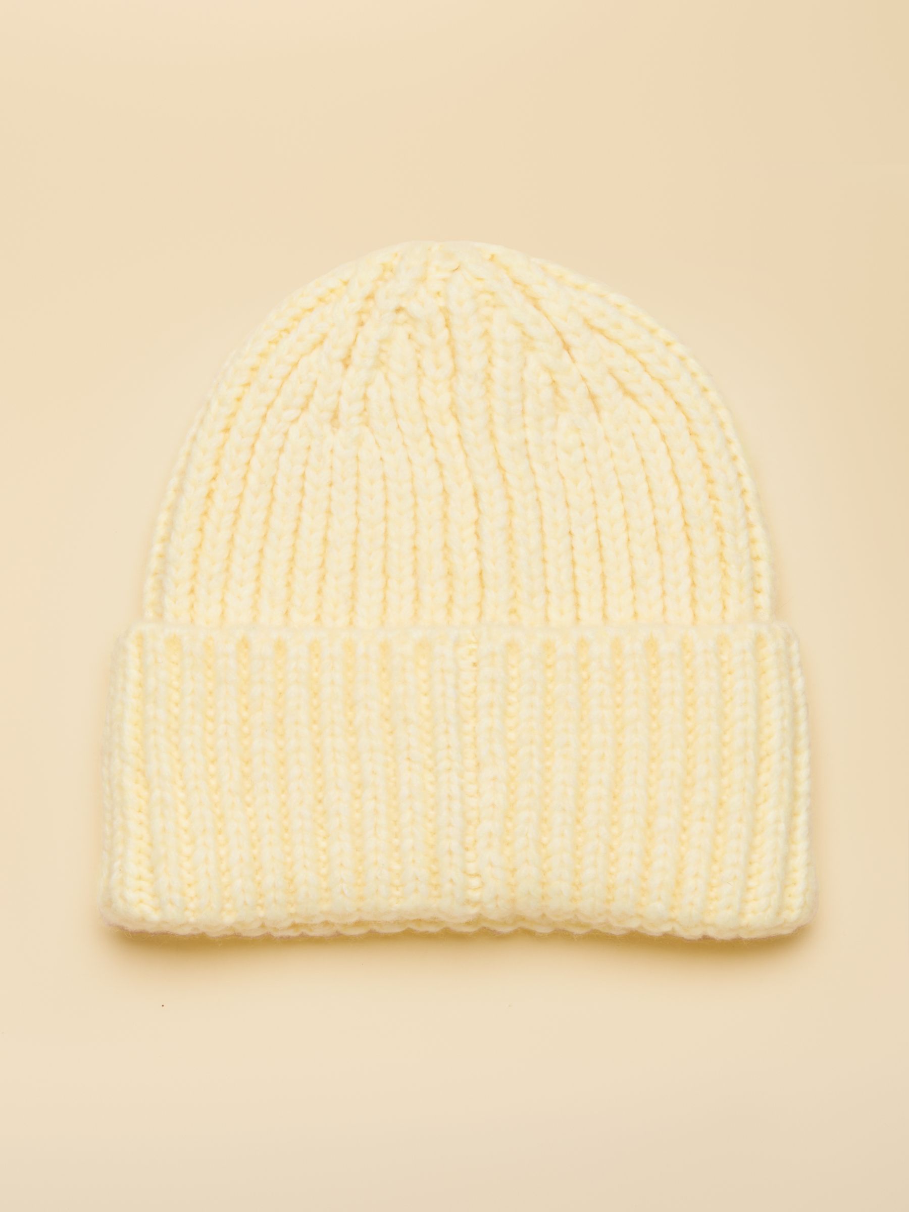 Chunky Butter Yellow Knitted Beanie - Image 5 of 6