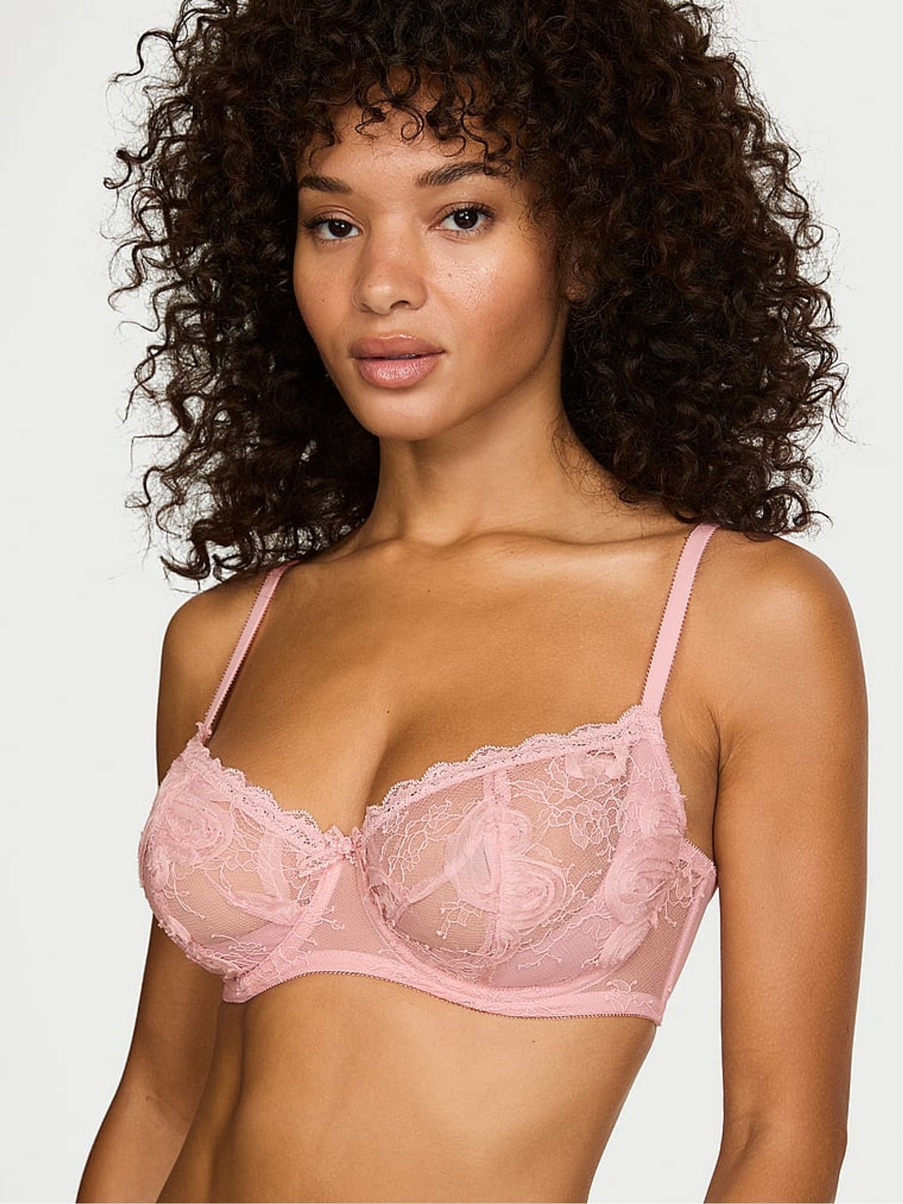 Chalk Rose Pink Lace Embroidery Bra - Image 2 of 3 Chalk Rose Pink Lace Embroidery Bra - Image 2 of 3