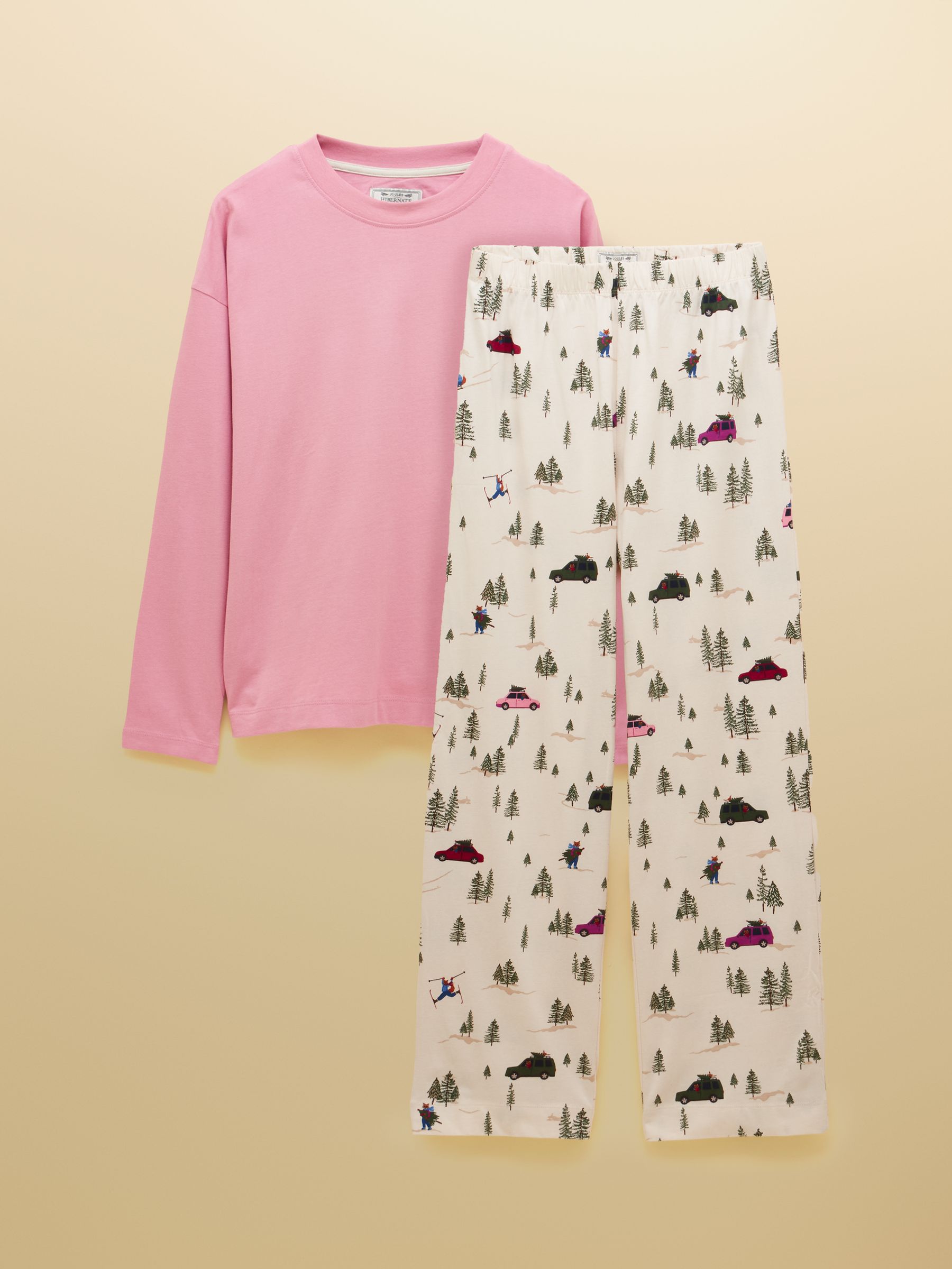 Lyla Pink Jonty Long Sleeve Jersey Cotton Pyjama Set - Image 8 of 10