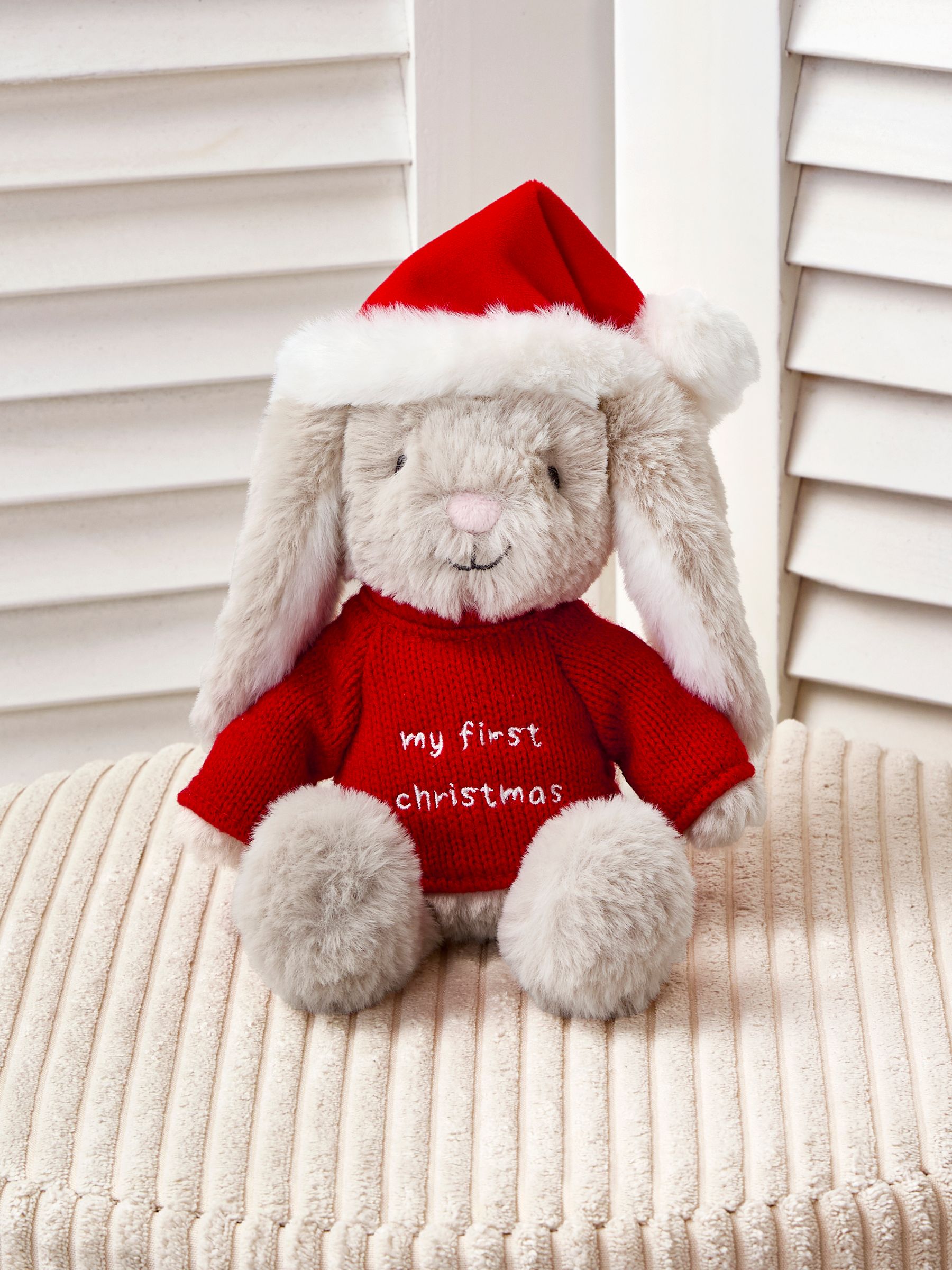 My First Christmas Bunny Small Soft Toy Plushie - Image 1 of 4