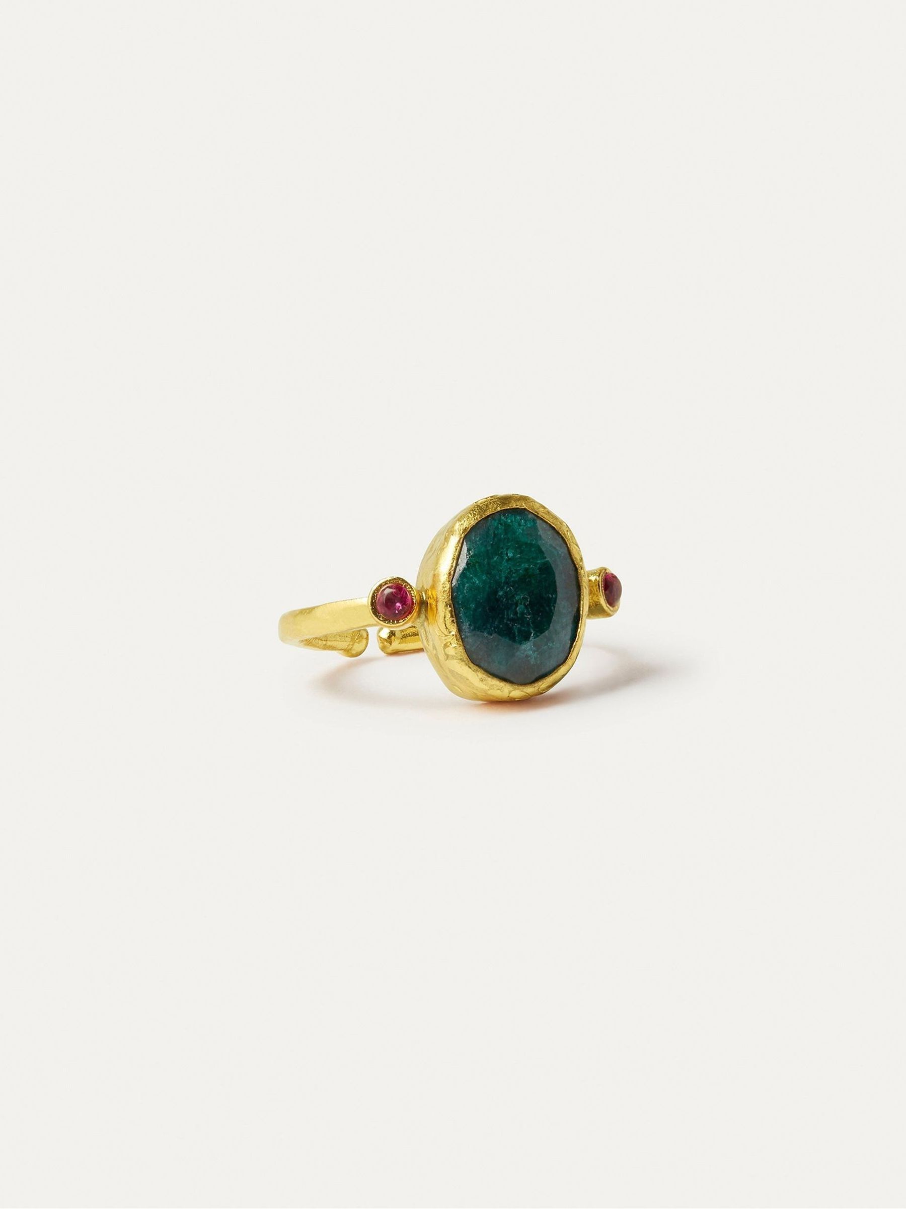 Ottoman Hands Gold Lucia Emerald Cocktail Ring - Image 1 of 6