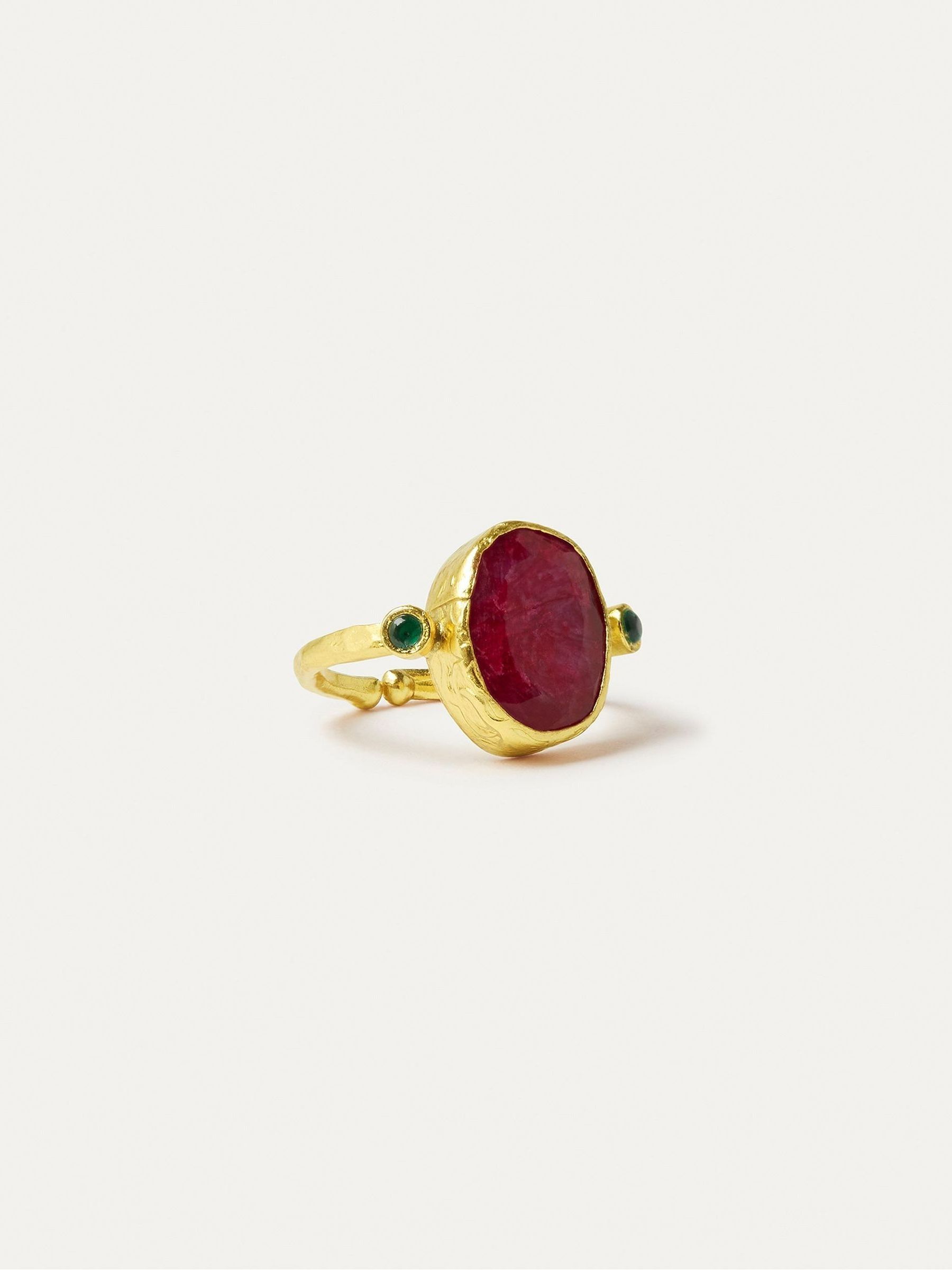 Ottoman Hands Gold Lucia Ruby Cocktail Ring - Image 1 of 4
