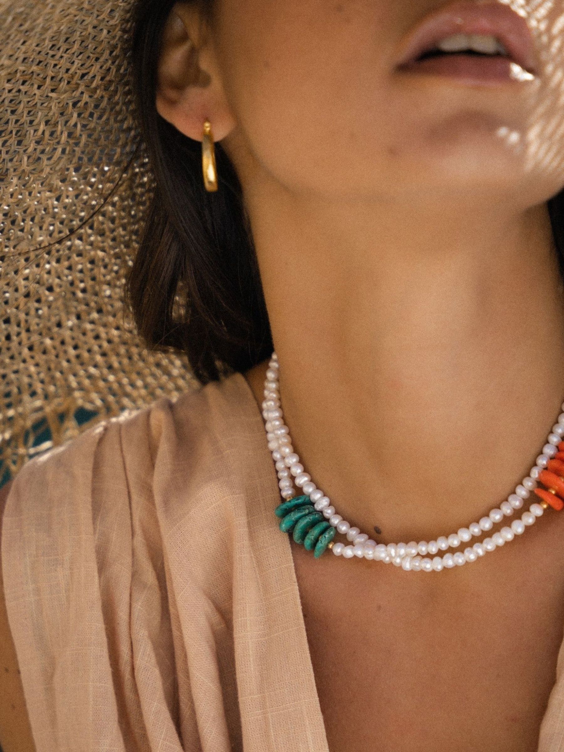 Ottoman Hands Gold Caprice Hoop Earrings - Image 4 of 5