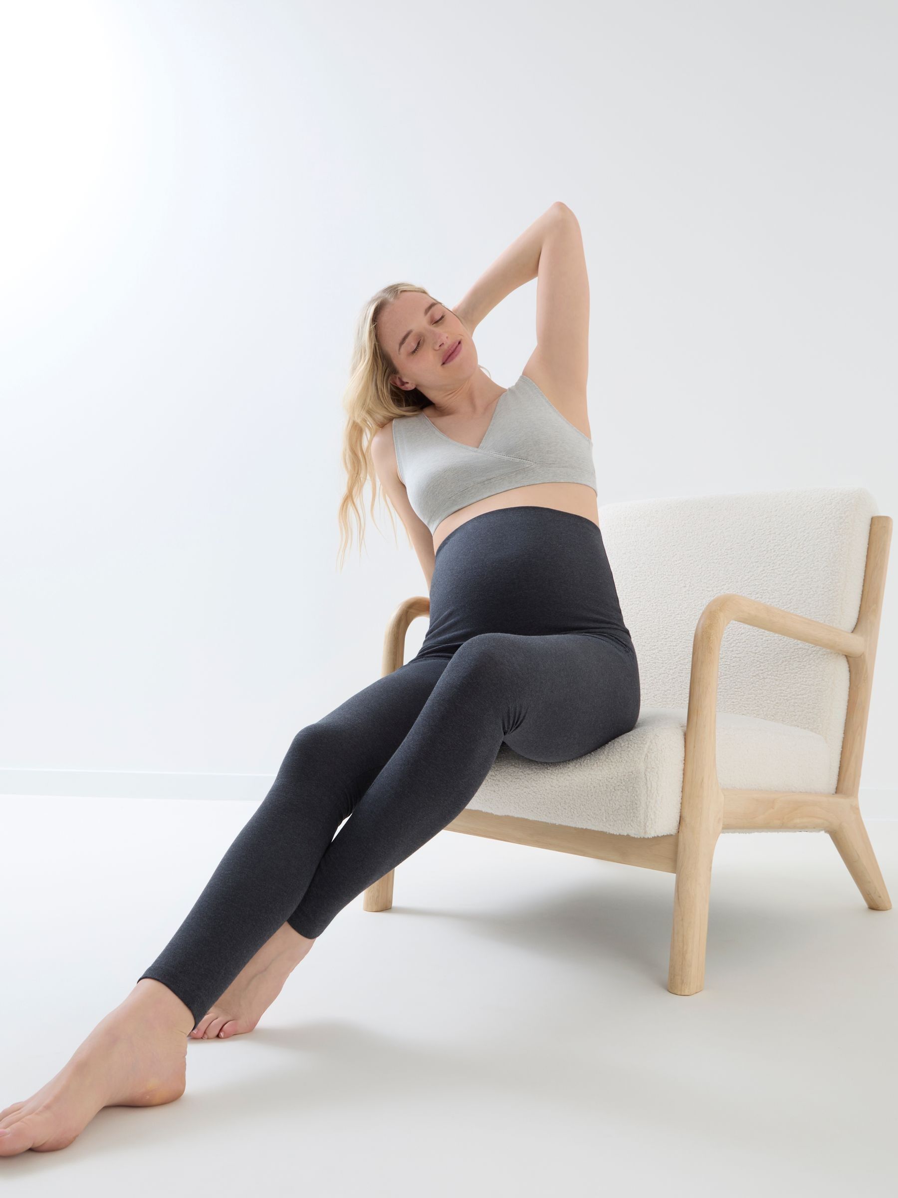 Charcoal Grey 2-Pack Seamless Maternity & Nursing Sleep Bras - Image 3 of 3