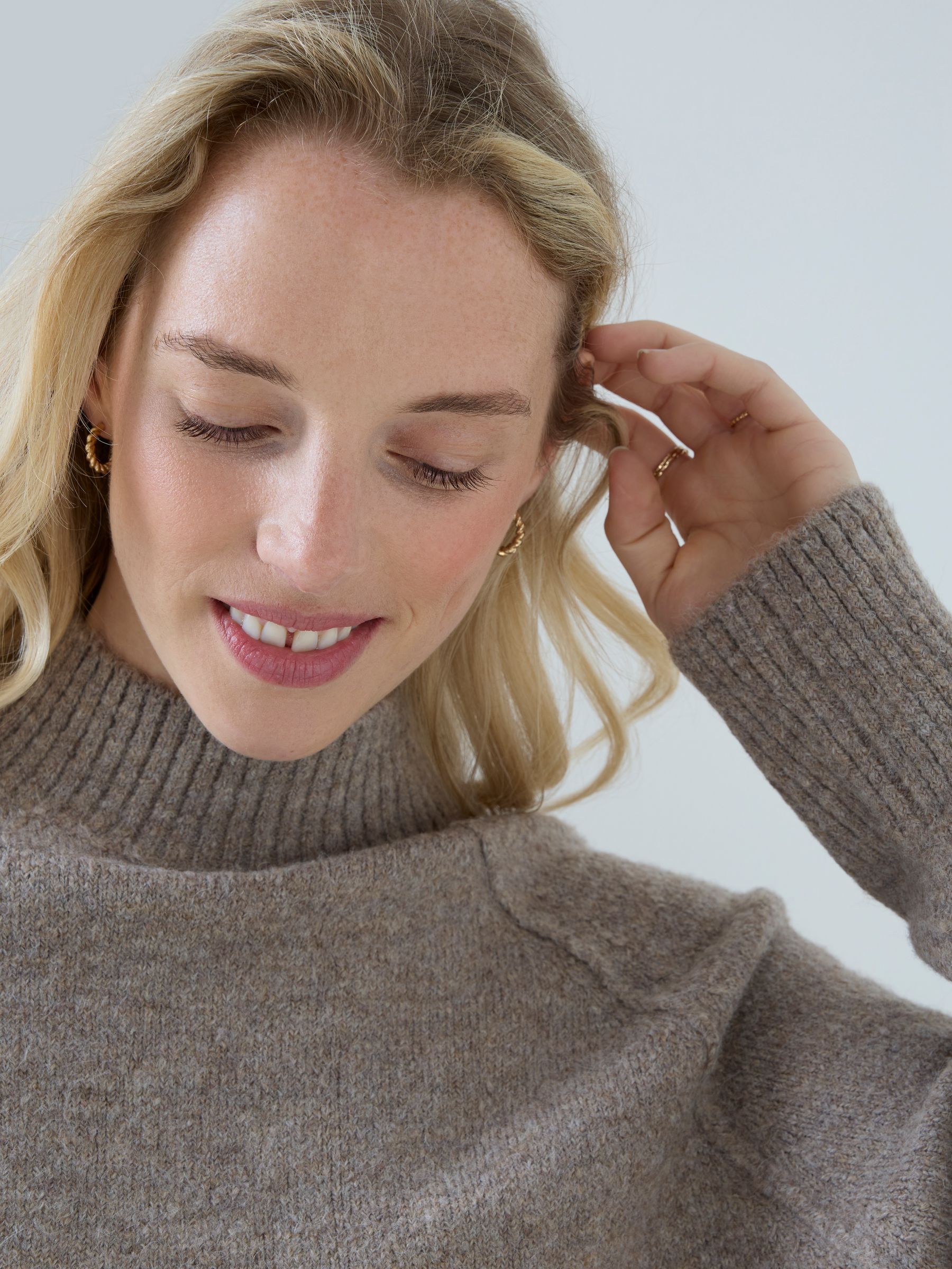 Brown Long Sleeve Turtleneck Longline Maternity Jumper - Image 3 of 4