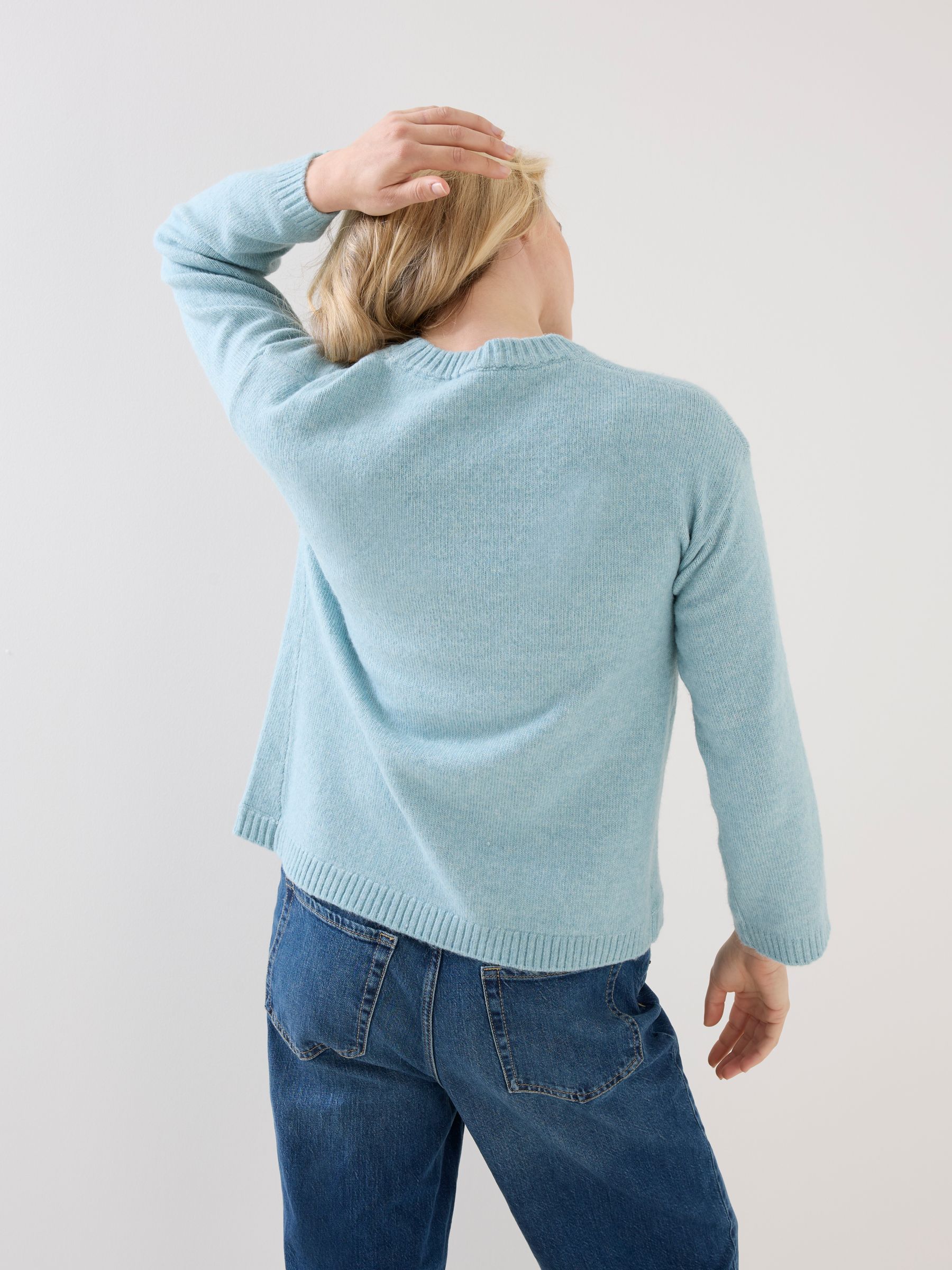 Light Blue Long Sleeve Cosy Knit Wrap Hem Nursing Jumper - Image 5 of 5