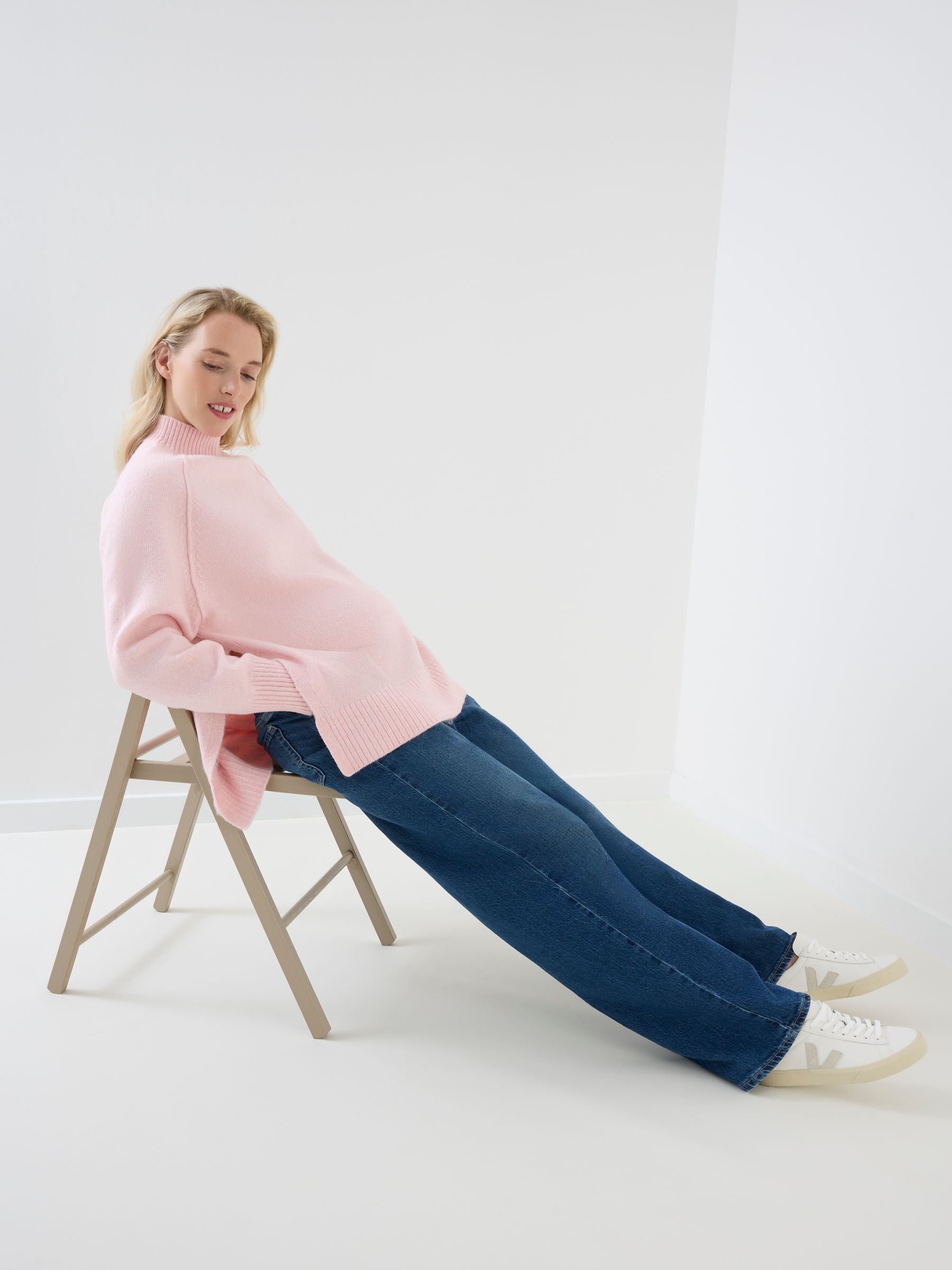 Light Pink Turtle Neck Maternity Jumper - Image 2 of 6