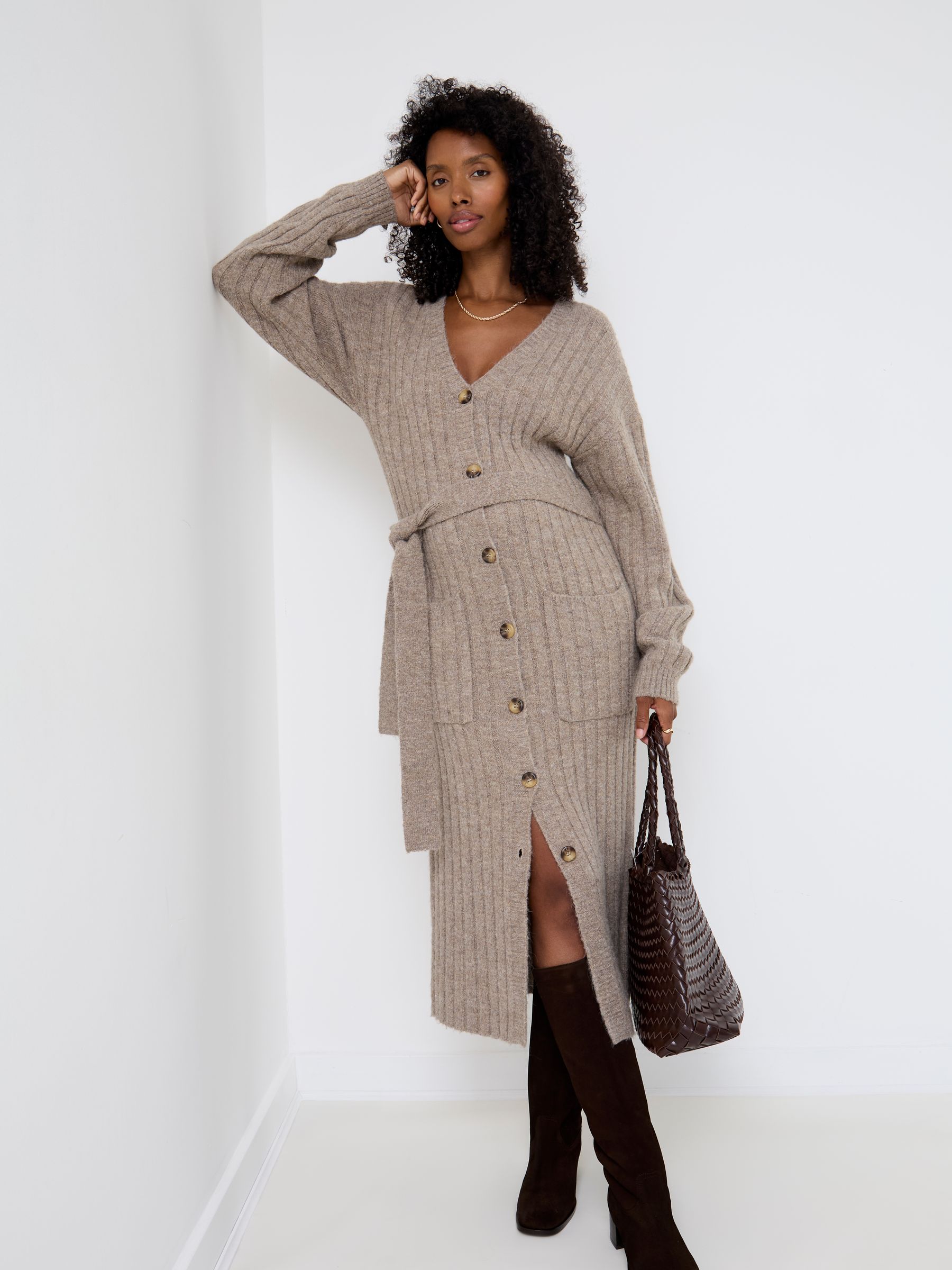 Natural Knit Maternity Cardigan Dress - Image 2 of 4