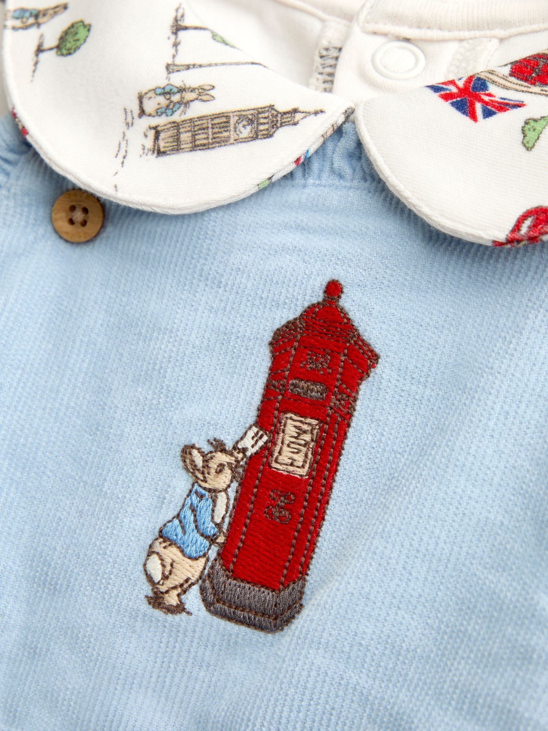 Light Blue Peter Rabbit London Pinny Dress & Bodysuit Set - Image 6 of 7