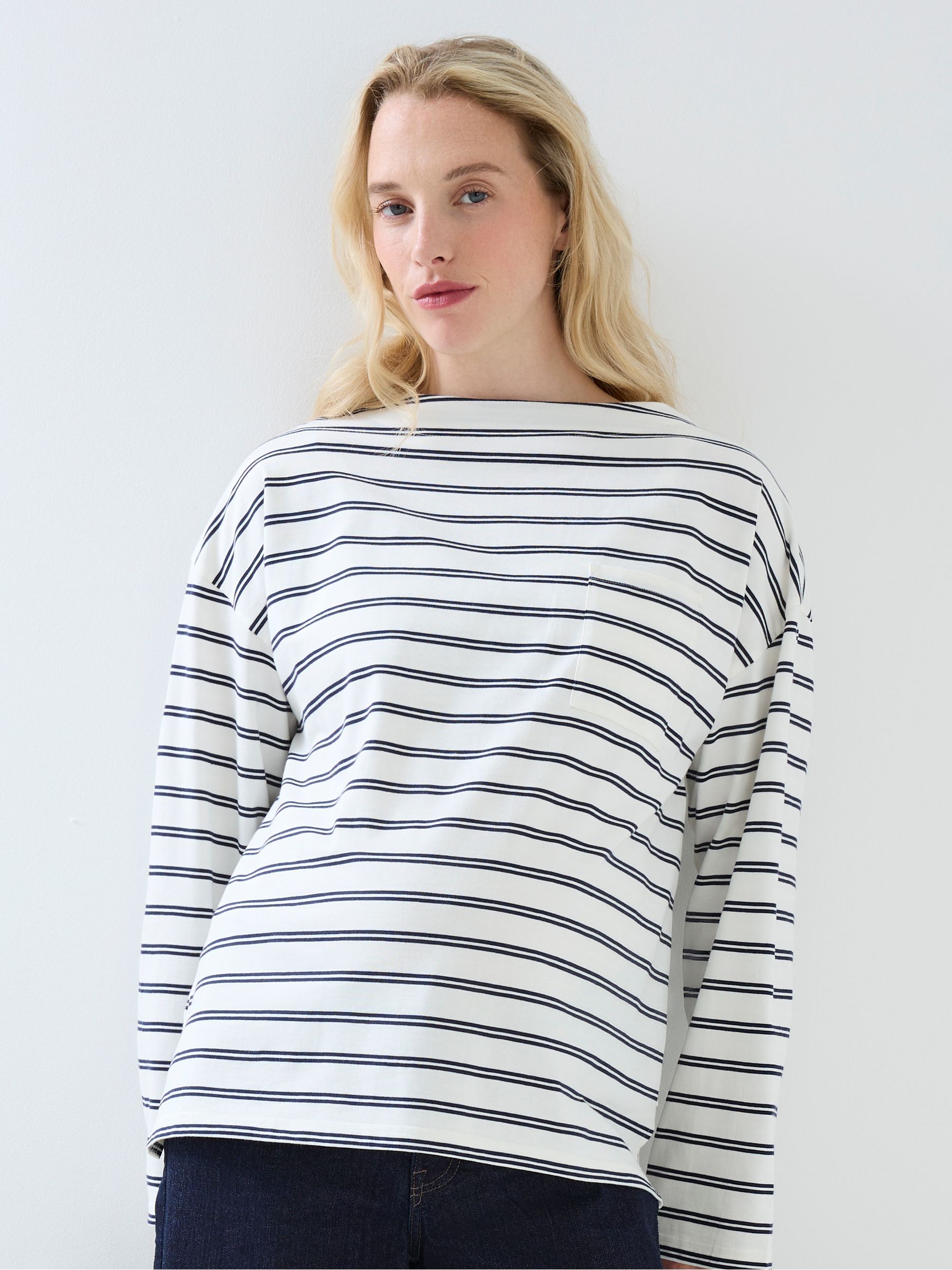 Navy Stripe Long Sleeve Jersey Top - Image 2 of 6