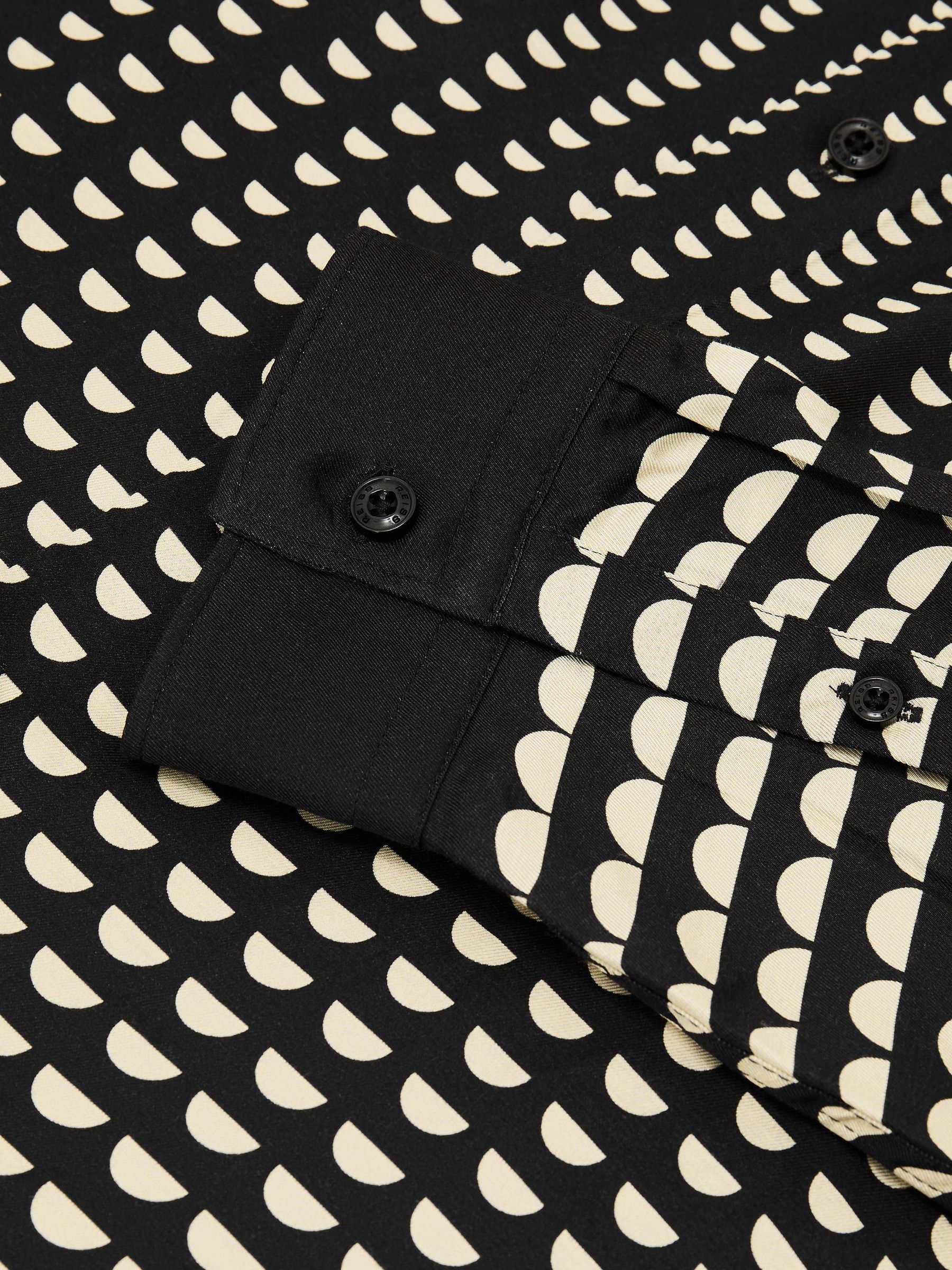 Abstract Polka-Dot Print Regular-Fit Shirt in Black/White - Image 8 of 8