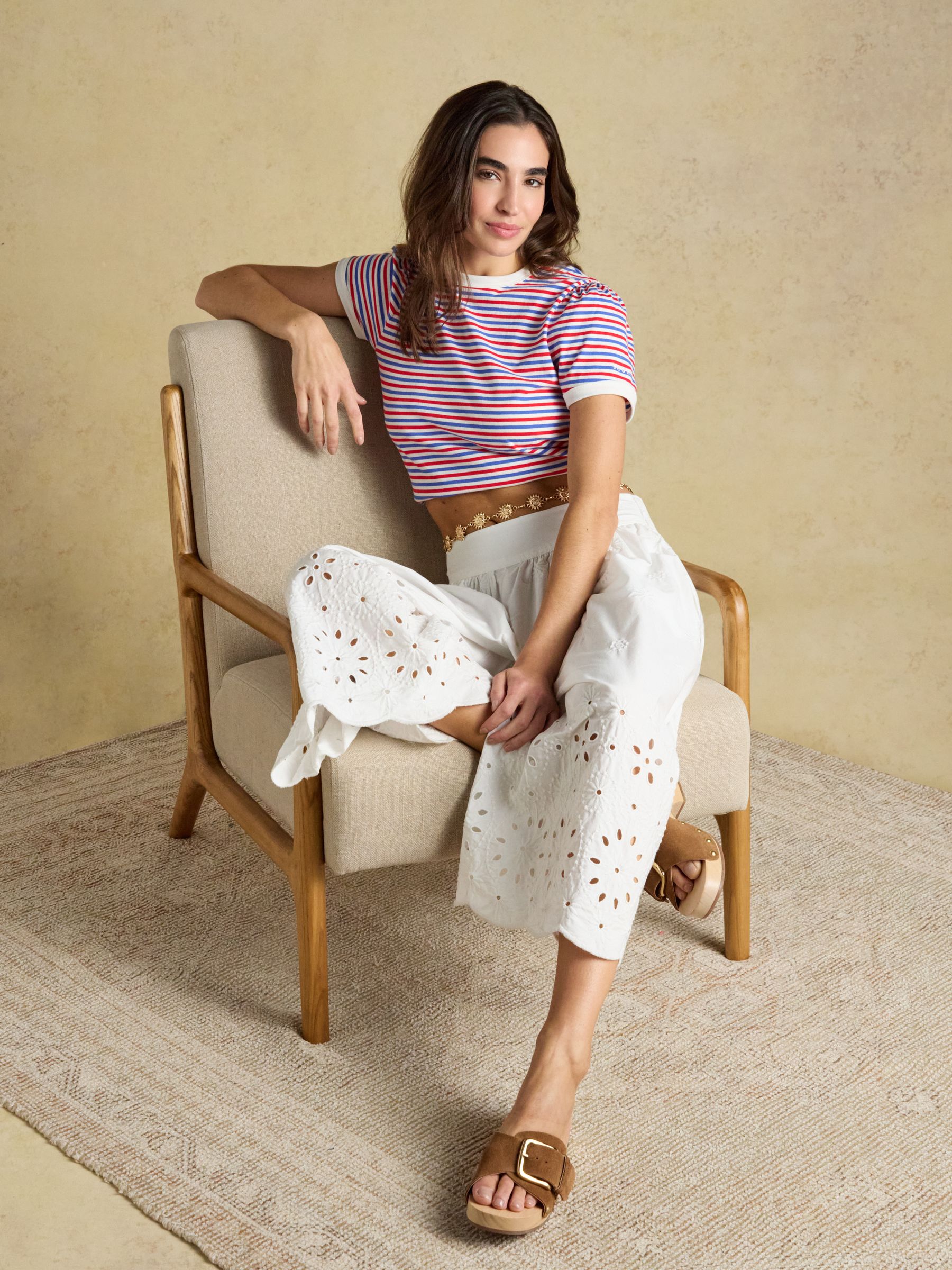 Erin Blue & Red/White Striped Short Sleeve Jersey T-Shirt - Image 6 of 8
