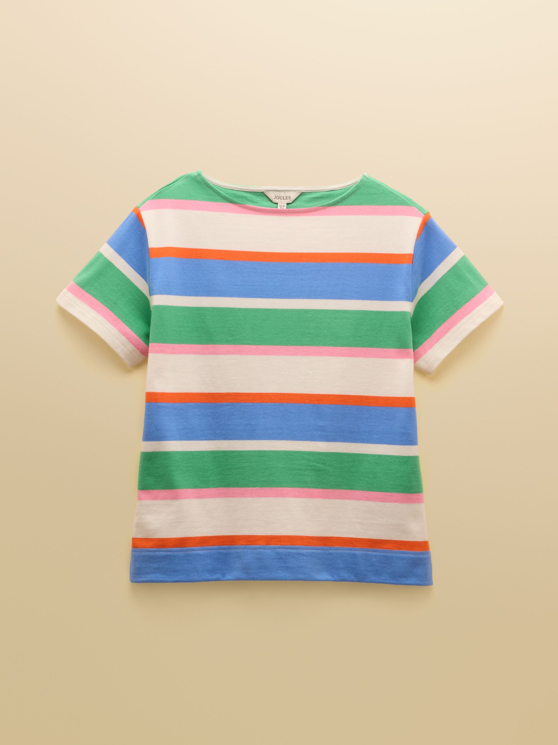 Harbour Multi Striped Short Sleeve Boat Neck Cotton Jersey Top - Image 5 of 5 Harbour Multi Striped Short Sleeve Boat Neck Cotton Jersey Top - Image 5 of 5