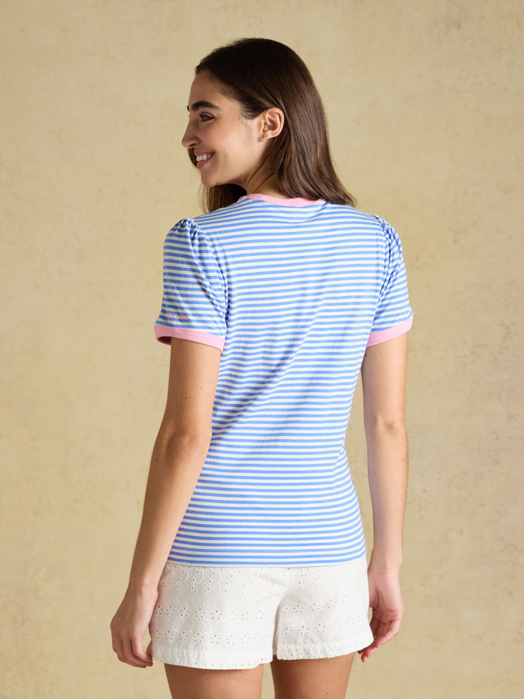 Erin Light Blue Striped Short Sleeve Jersey T-Shirt - Image 2 of 8