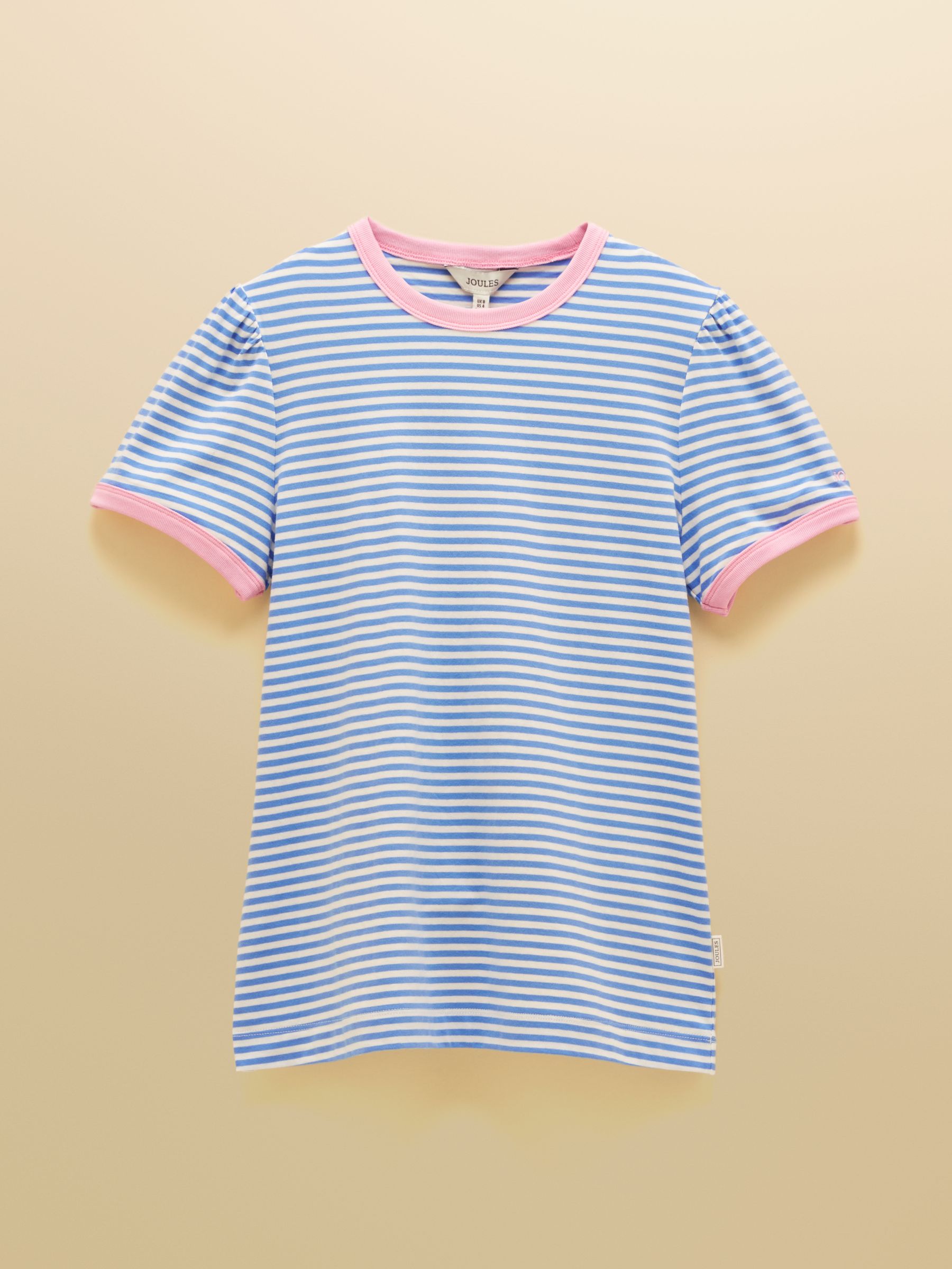 Erin Light Blue Striped Short Sleeve Jersey T-Shirt - Image 8 of 8