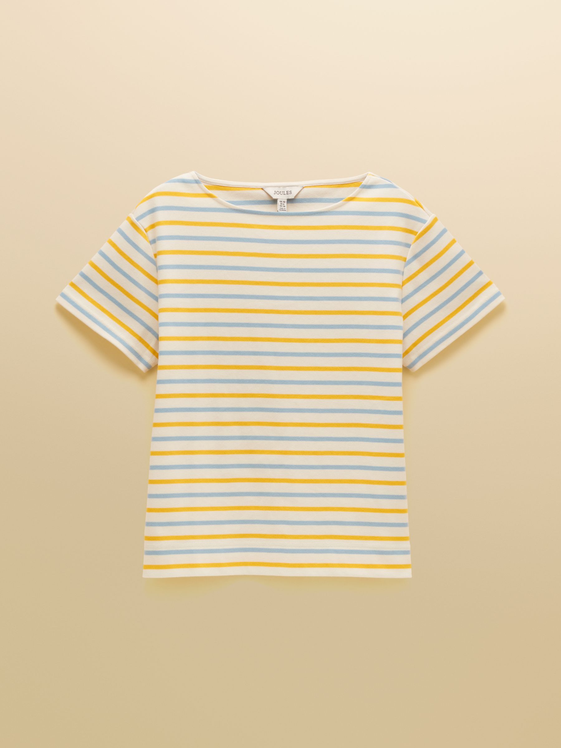 Harbour Blue & Yellow Striped Short Sleeve Boat Neck Cotton Jersey Top - Image 6 of 6 Harbour Blue & Yellow Striped Short Sleeve Boat Neck Cotton Jersey Top - Image 6 of 6