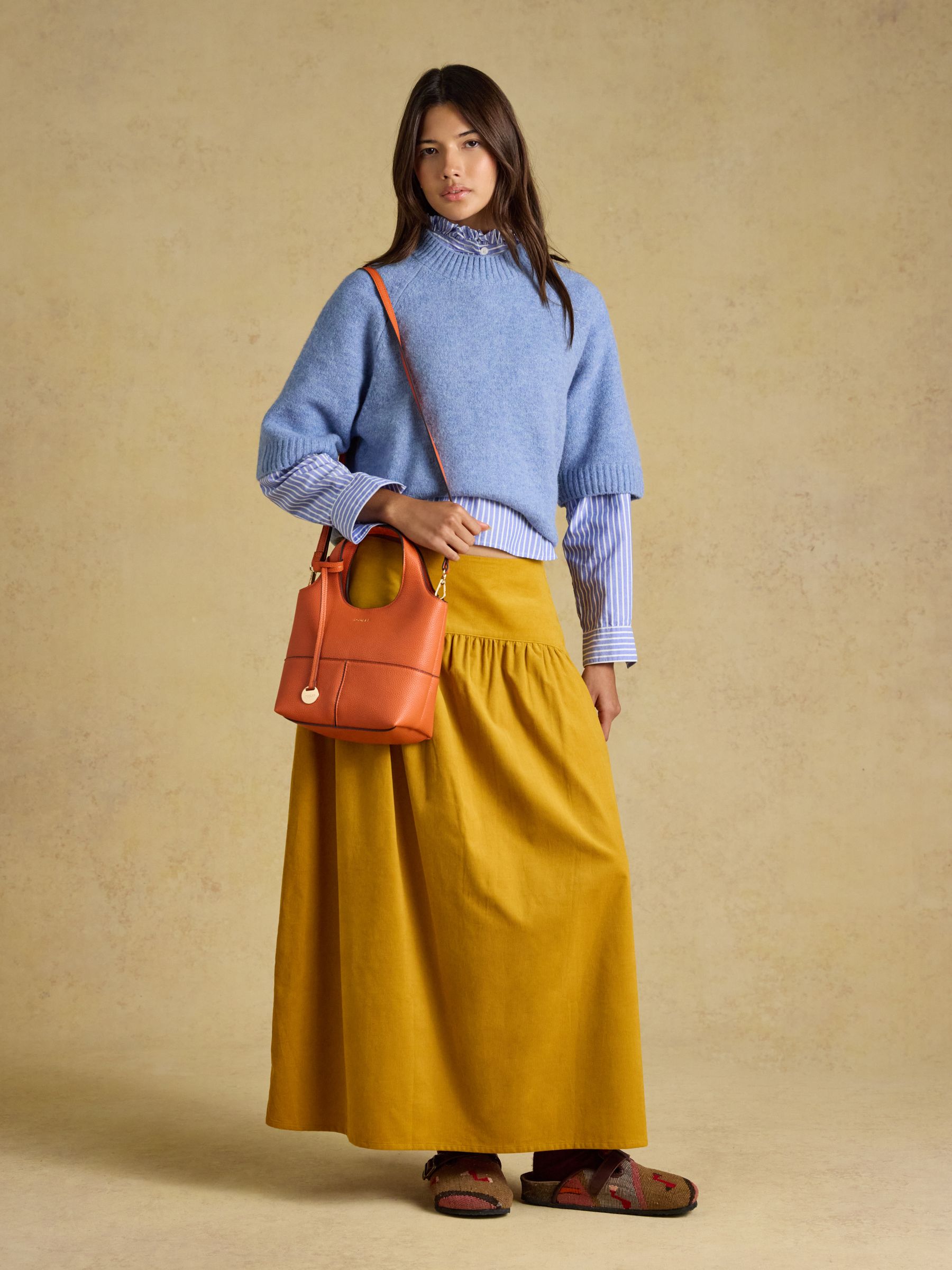 Crossbody Orange Tophandle Tote Bag - Image 2 of 9
