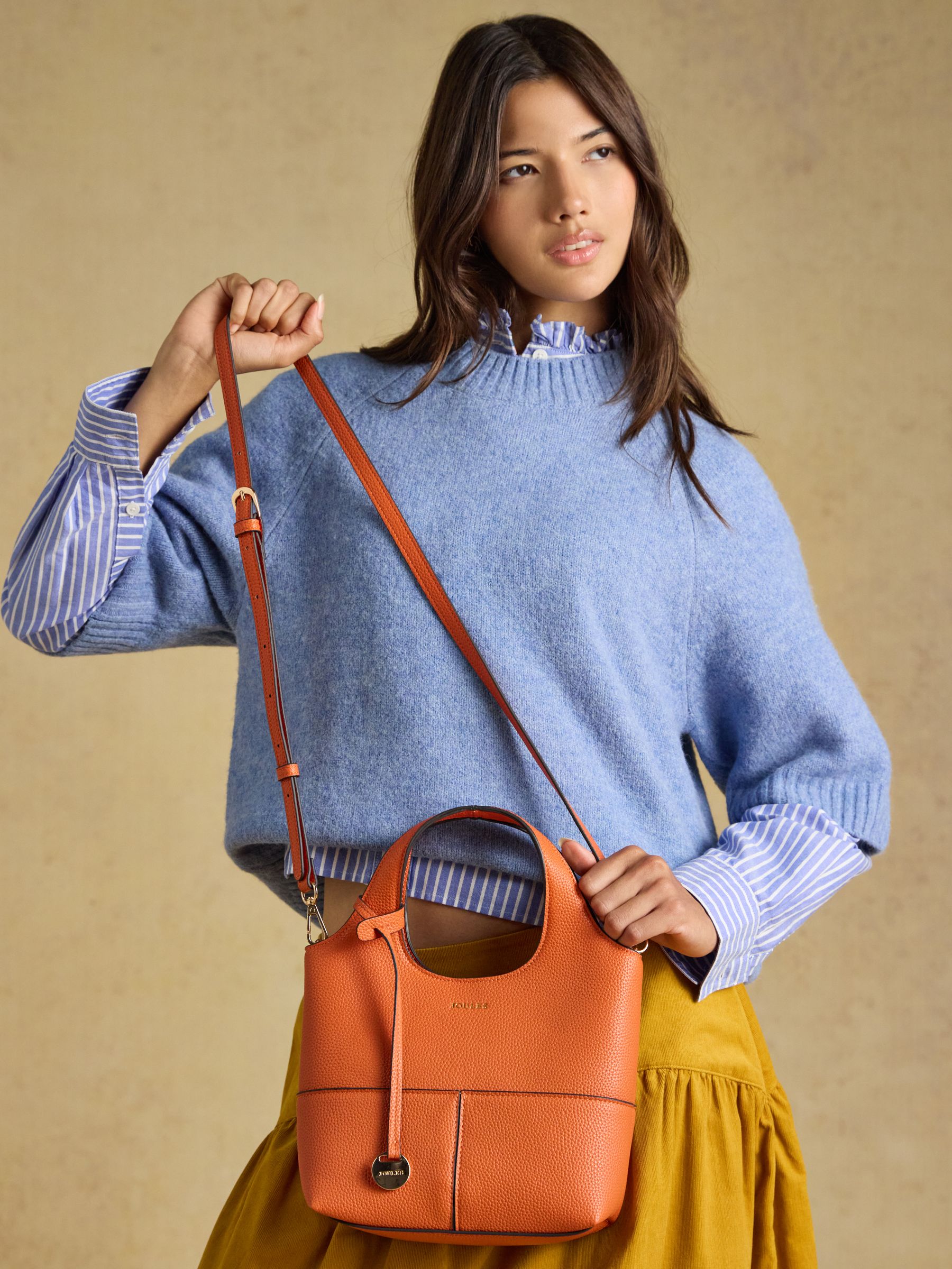 Crossbody Orange Tophandle Tote Bag - Image 4 of 9