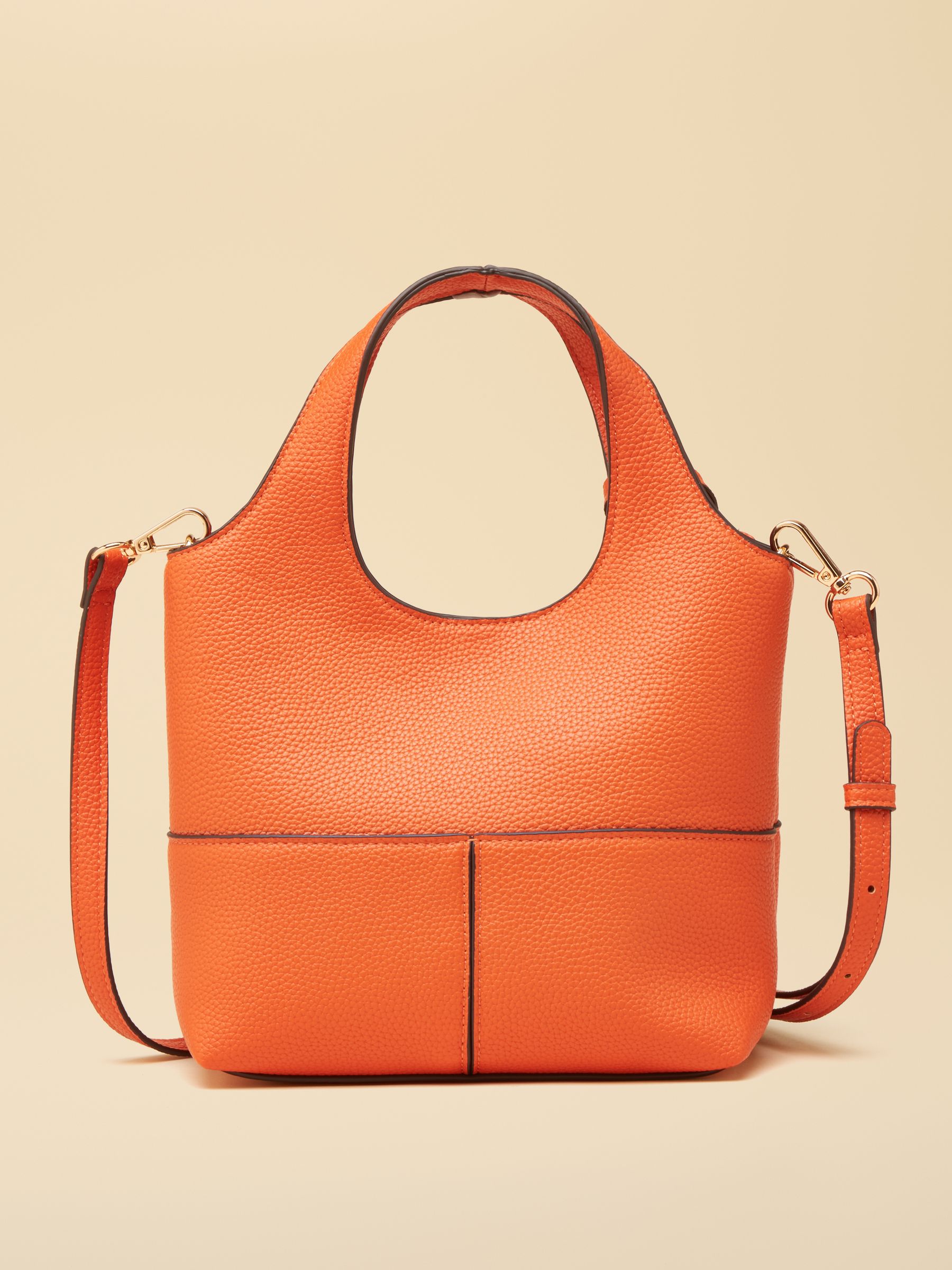 Crossbody Orange Tophandle Tote Bag - Image 6 of 9