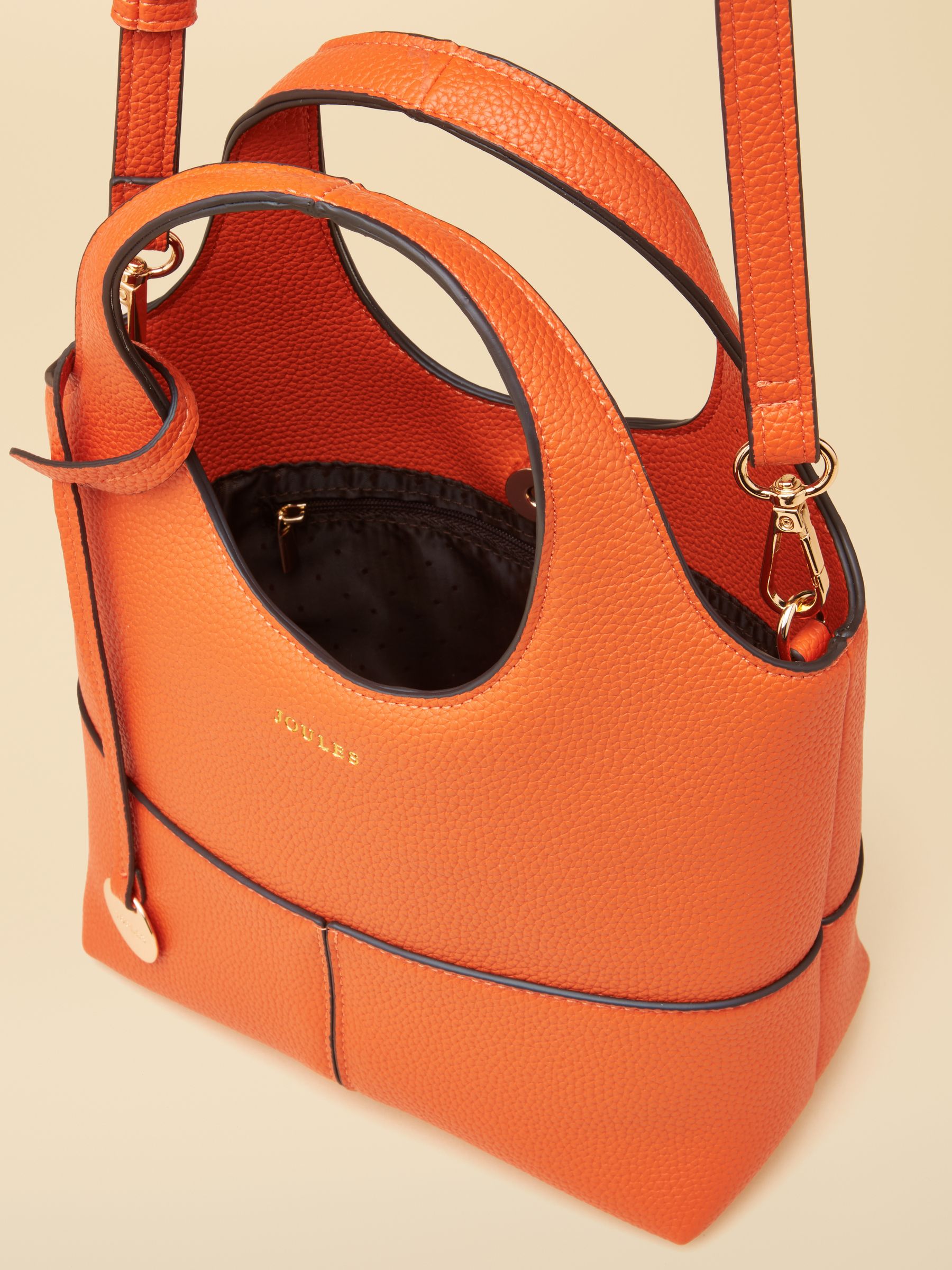 Crossbody Orange Tophandle Tote Bag - Image 8 of 9
