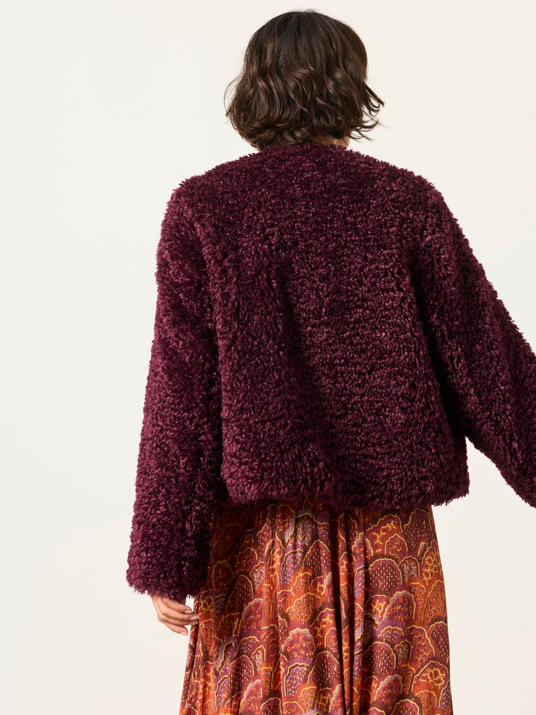 Amelia Plum Purple Fur Jacket - Image 3 of 5