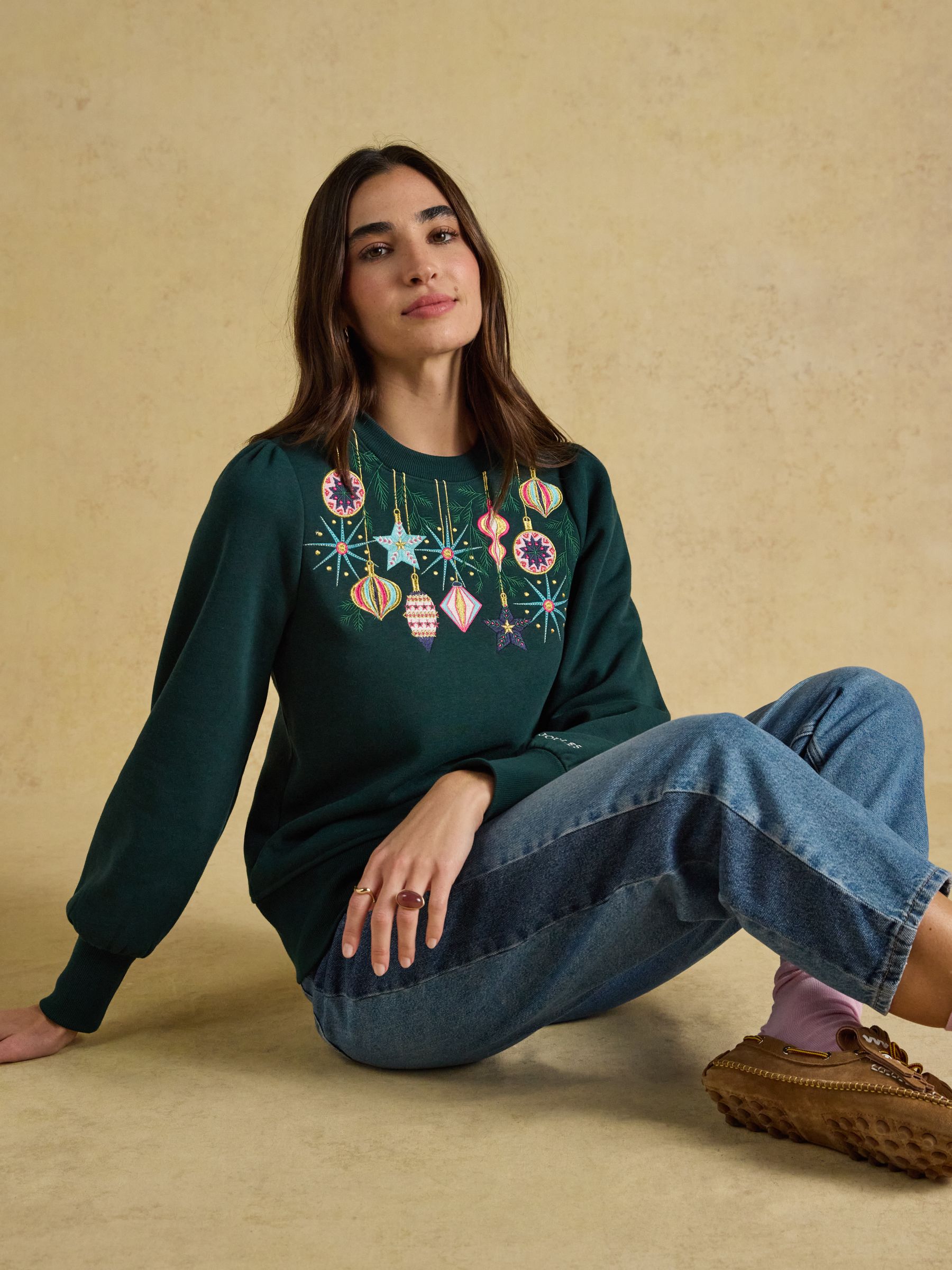 Green Christmas Baubles Crew Neck Sweatshirt - Image 3 of 9