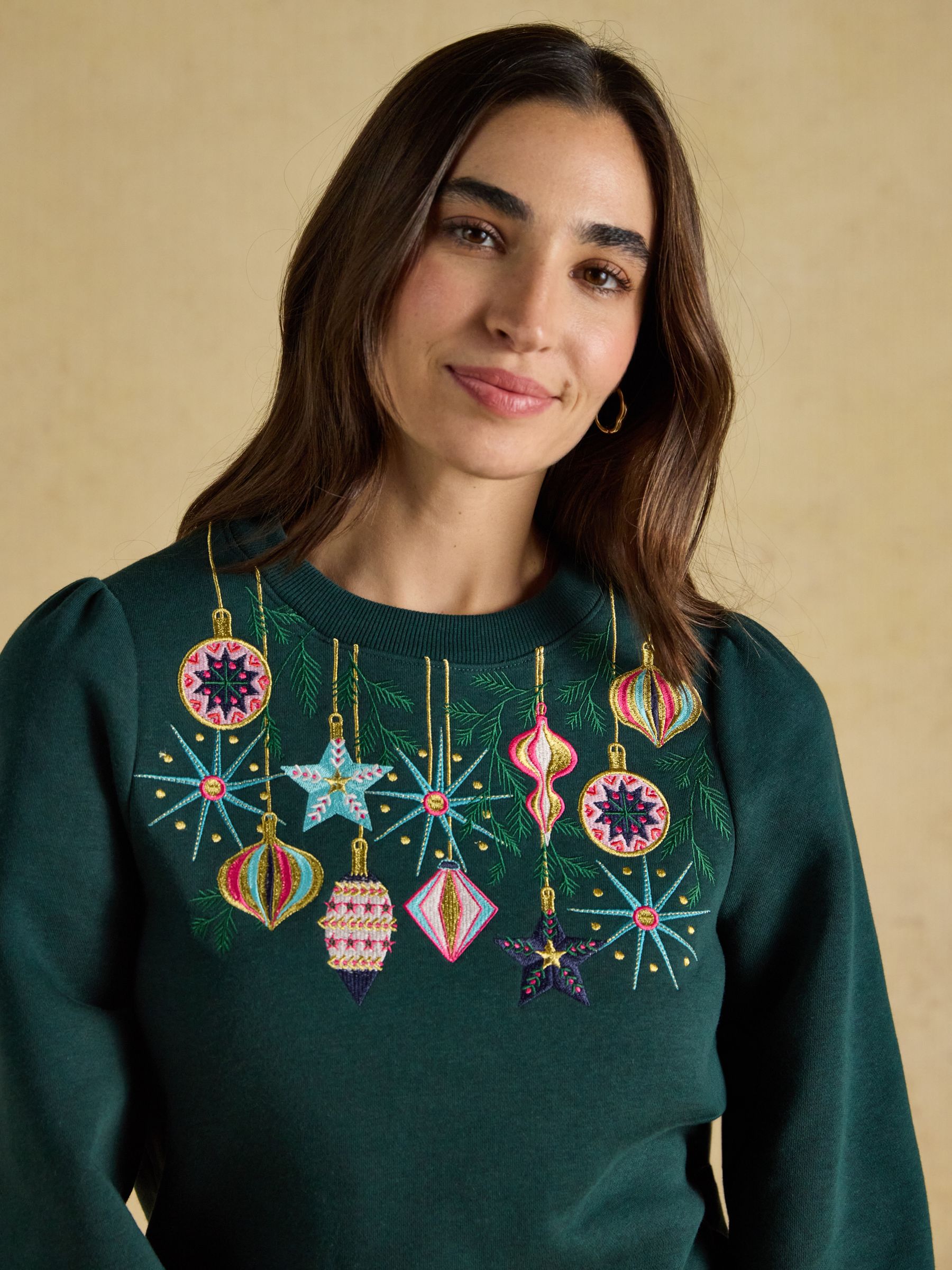 Green Christmas Baubles Crew Neck Sweatshirt - Image 4 of 9
