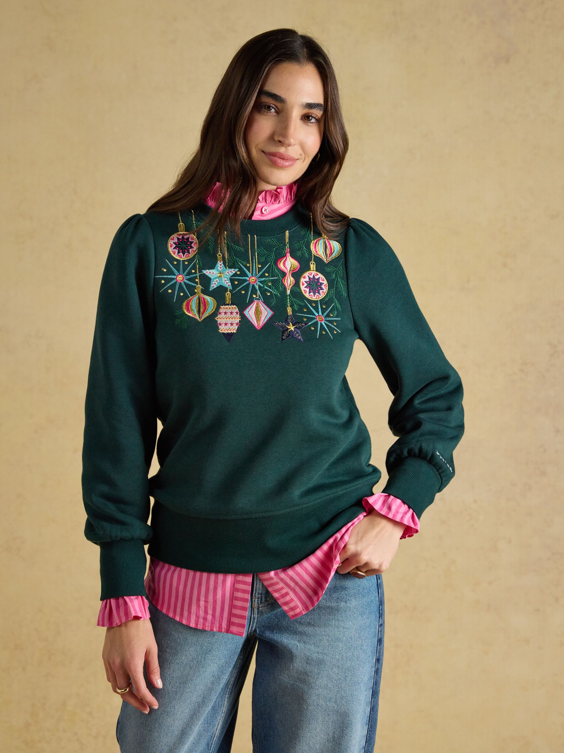 Green Christmas Baubles Crew Neck Sweatshirt - Image 7 of 9