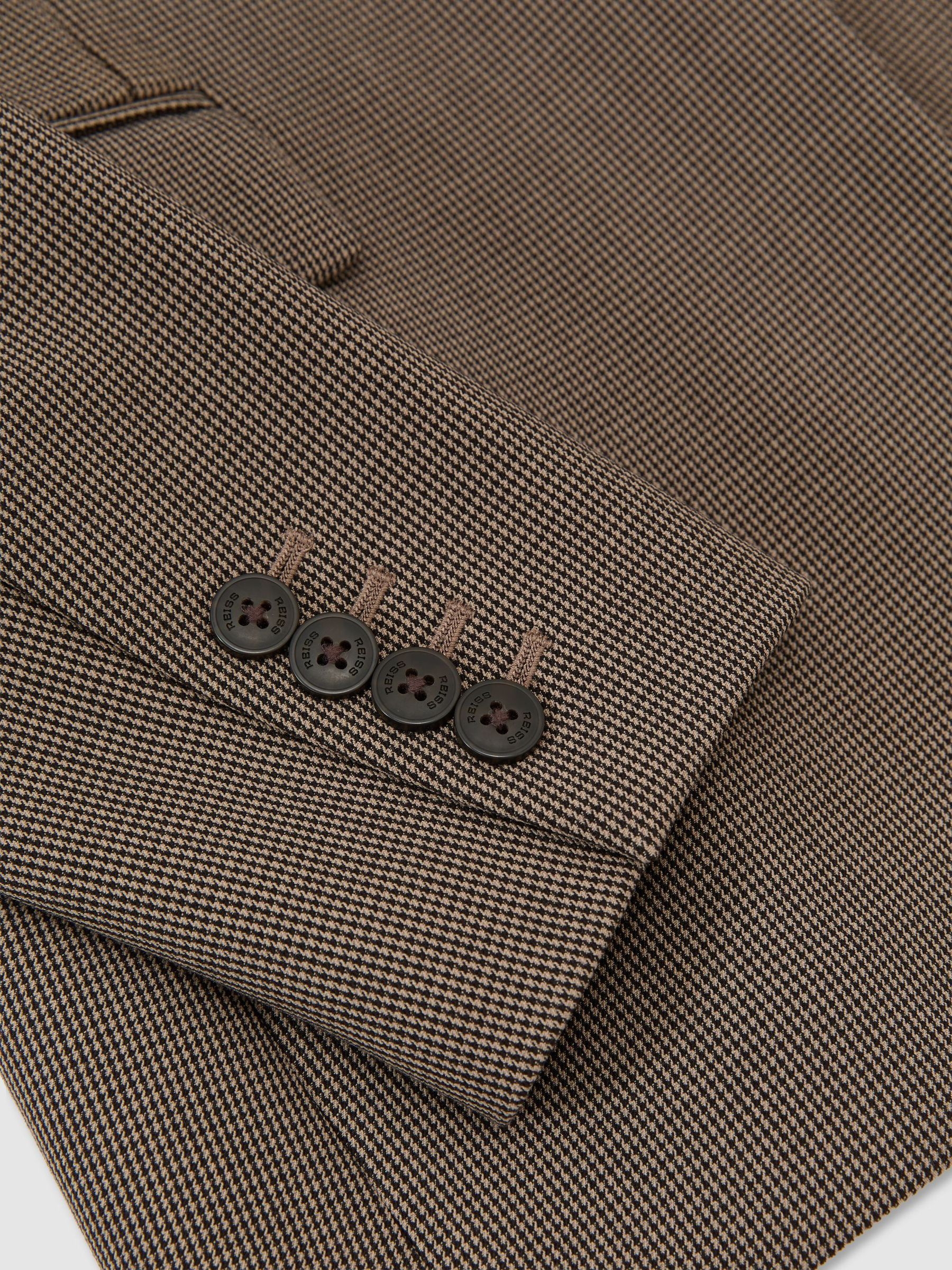 Puppytooth Single-Breasted Suit Blazer in Black/Neutral - Image 9 of 9