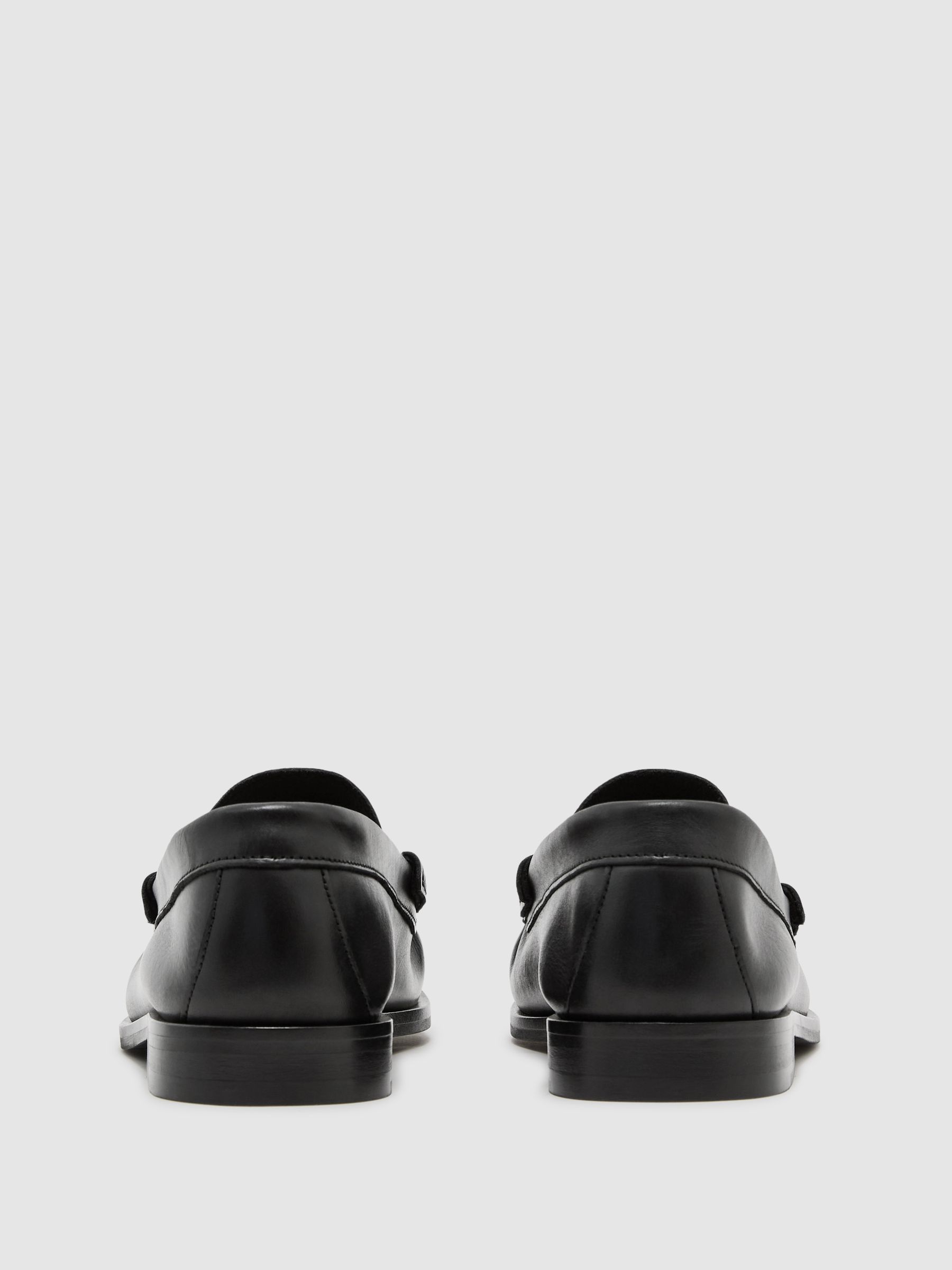 Leather Penny Loafers in Black - Image 5 of 6
