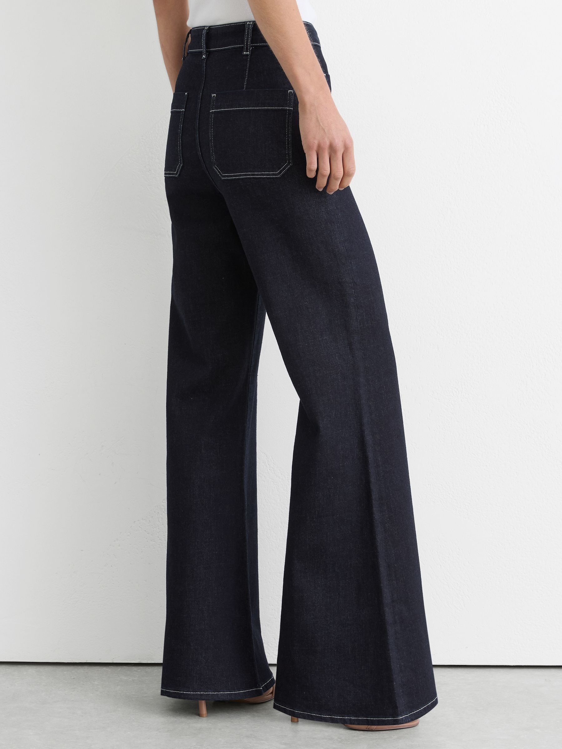 Tall Patch-Pocket Flared Jeans in Indigo Blue - Image 1 of 7