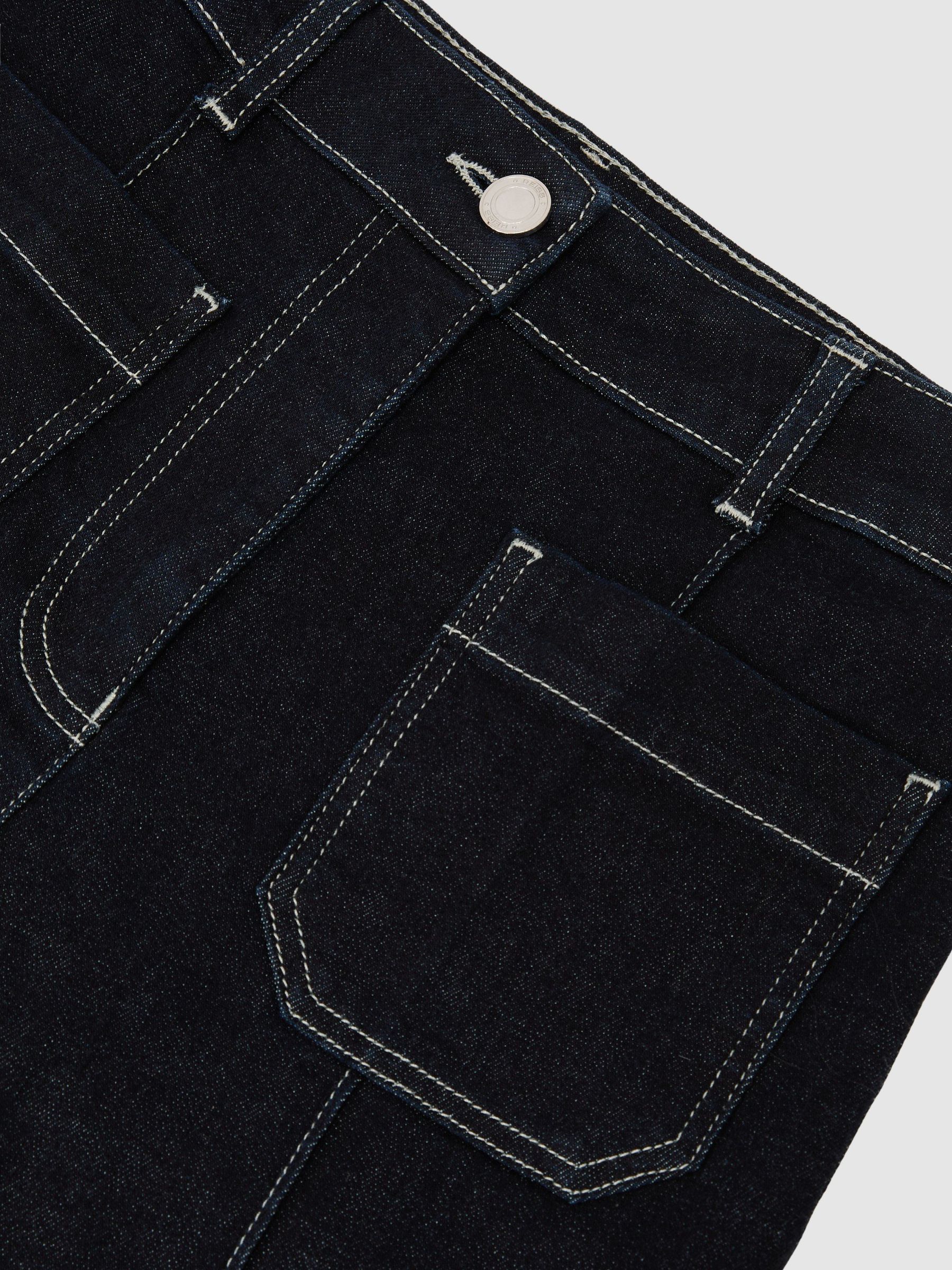 Tall Patch-Pocket Flared Jeans in Indigo Blue - Image 6 of 7