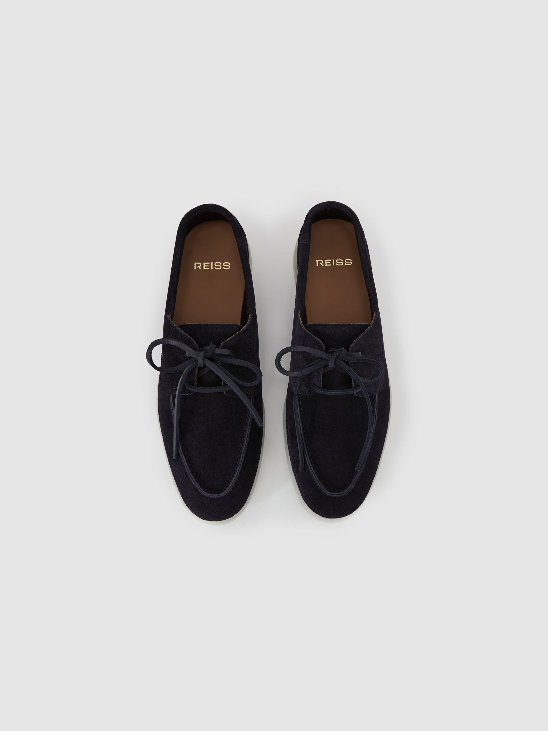 Suede Lace-Up Boat Shoes in Dark Navy - Image 2 of 4 Suede Lace-Up Boat Shoes in Dark Navy - Image 2 of 4