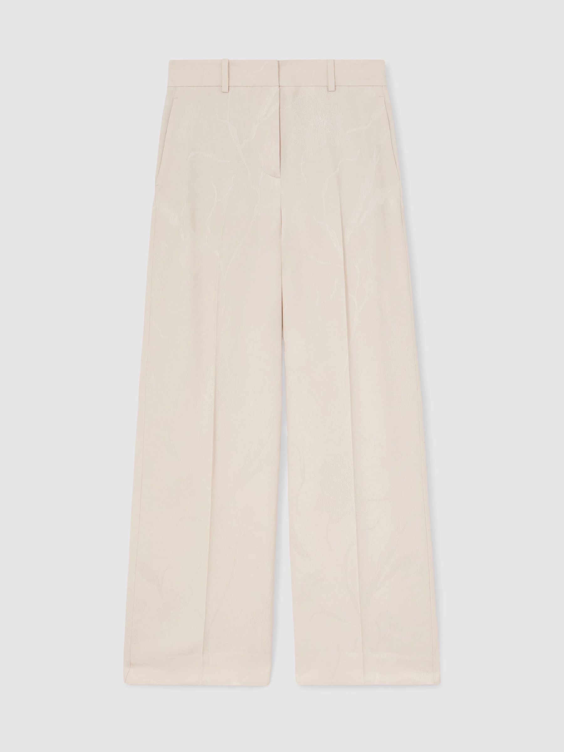 Jacquard Wide-Leg Suit Trousers in White - Image 2 of 8