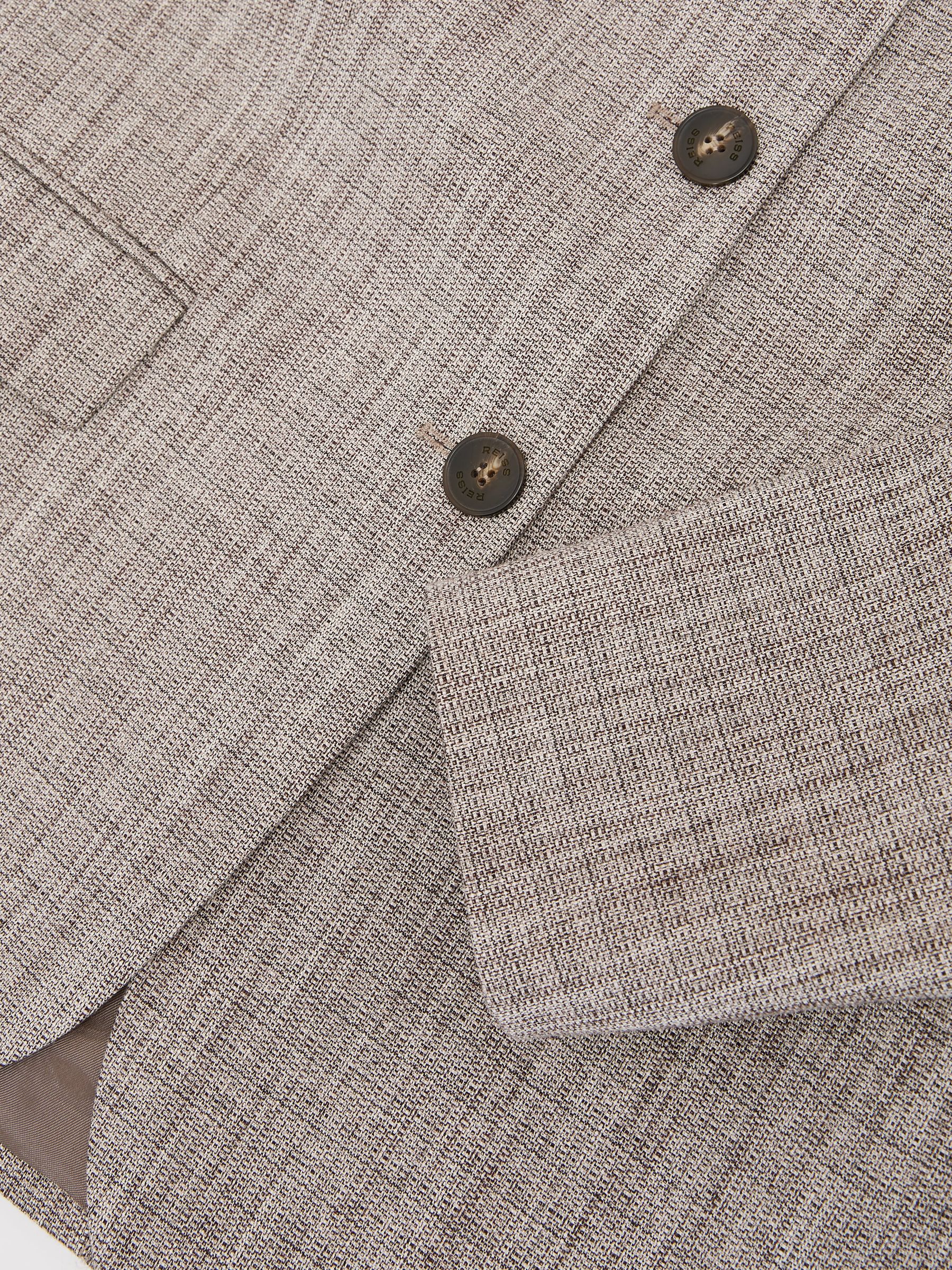 Wool-Blend Check Collarless Blazer in Neutral Check - Image 7 of 7