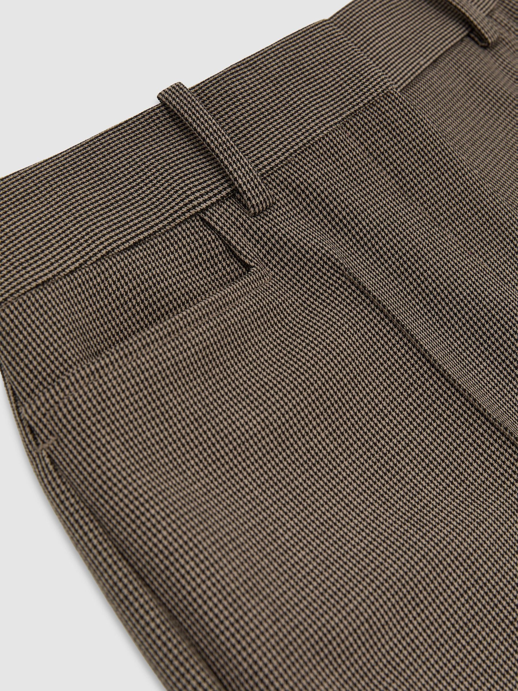 Petite Puppytooth Flared Suit Trousers in Black/Neutral - Image 6 of 7