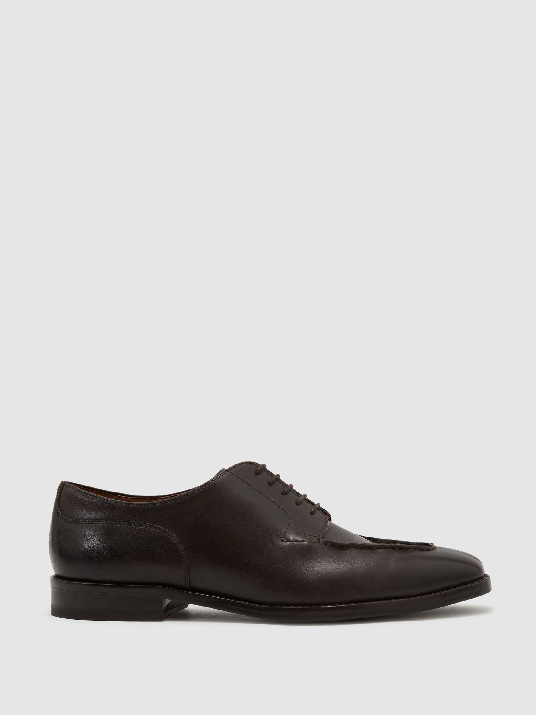 Leather Split-Toe Derby Shoes in Dark Brown - Image 2 of 5