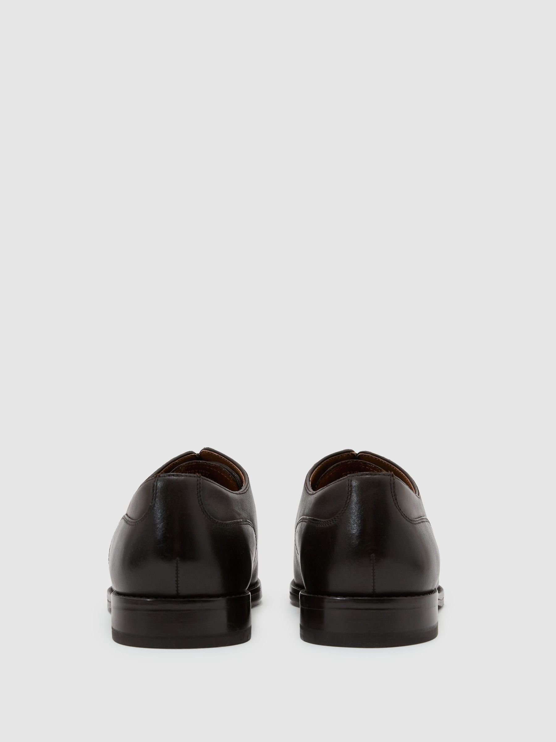 Leather Split-Toe Derby Shoes in Dark Brown - Image 4 of 5