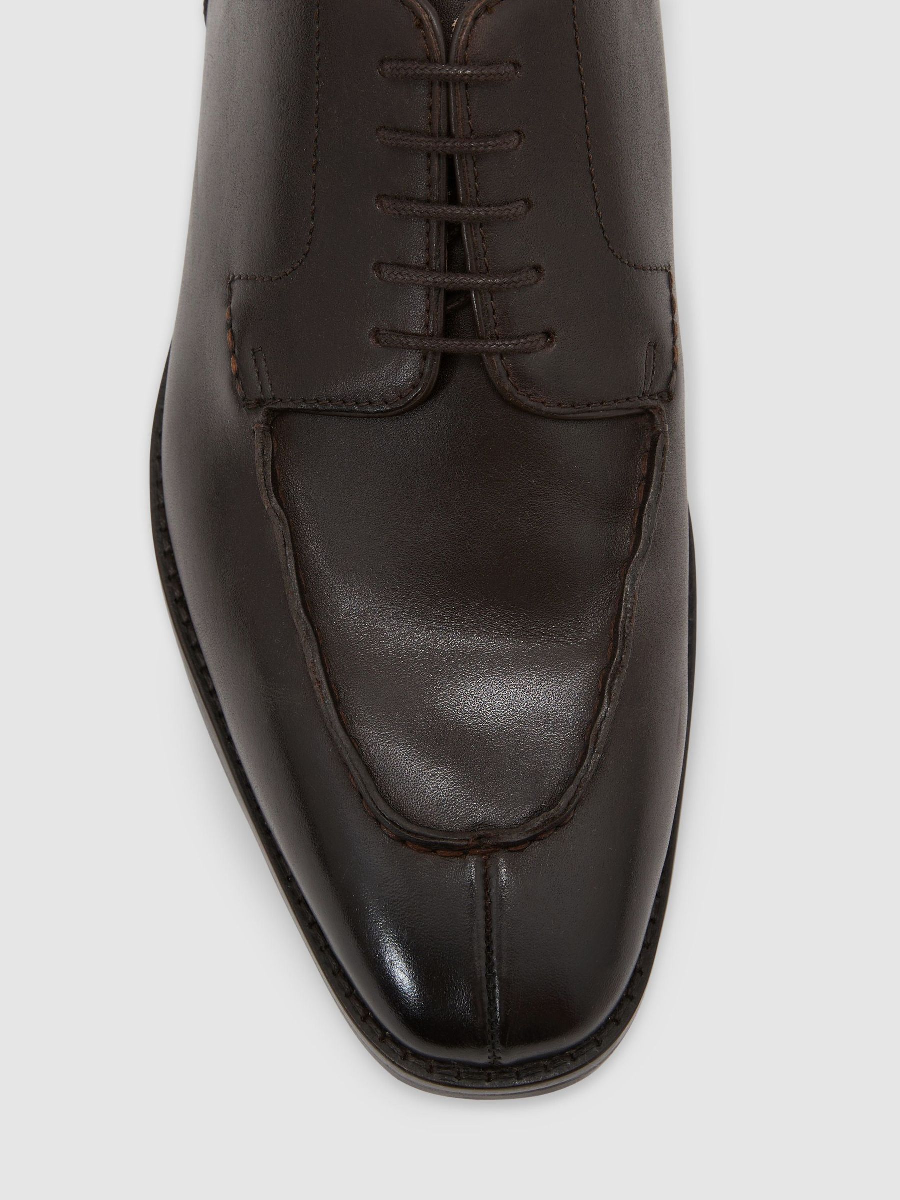Leather Split-Toe Derby Shoes in Dark Brown - Image 5 of 5