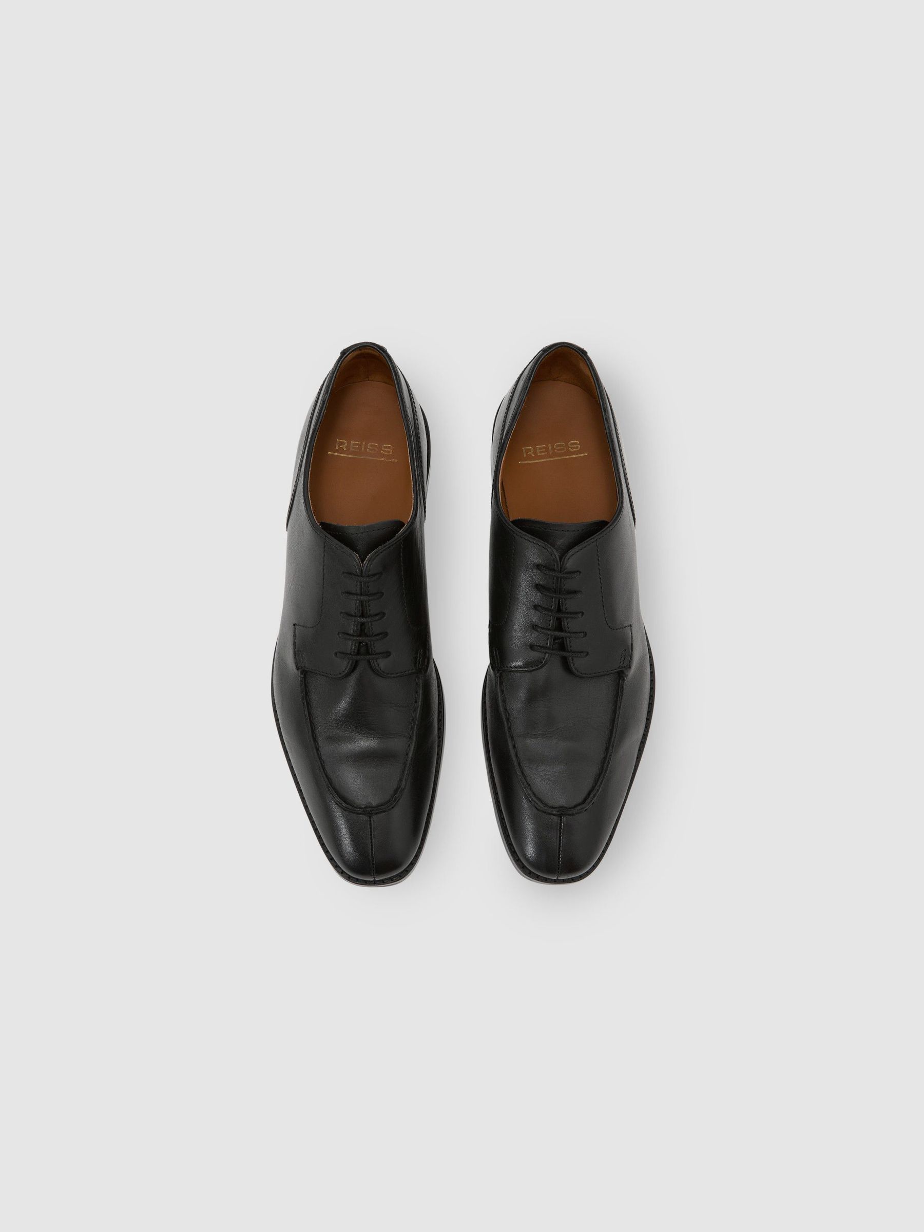 Leather Split-Toe Derby Shoes in Black - Image 3 of 6