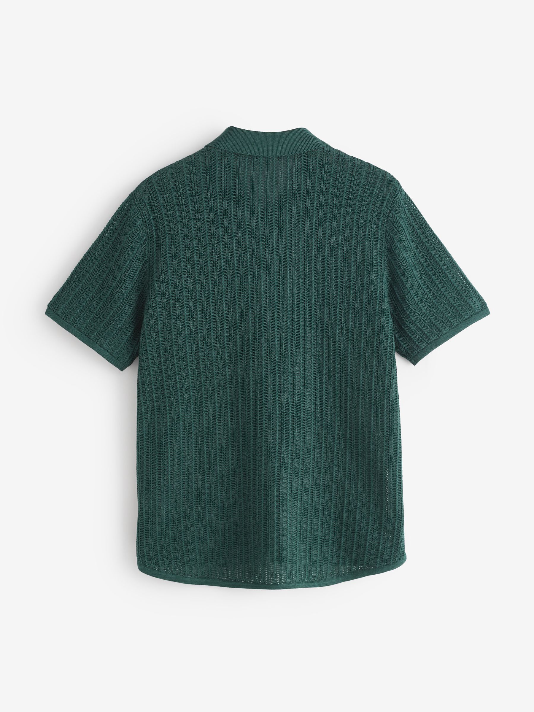 Green Textured Relaxed Crochet Shirt - Image 5 of 8
